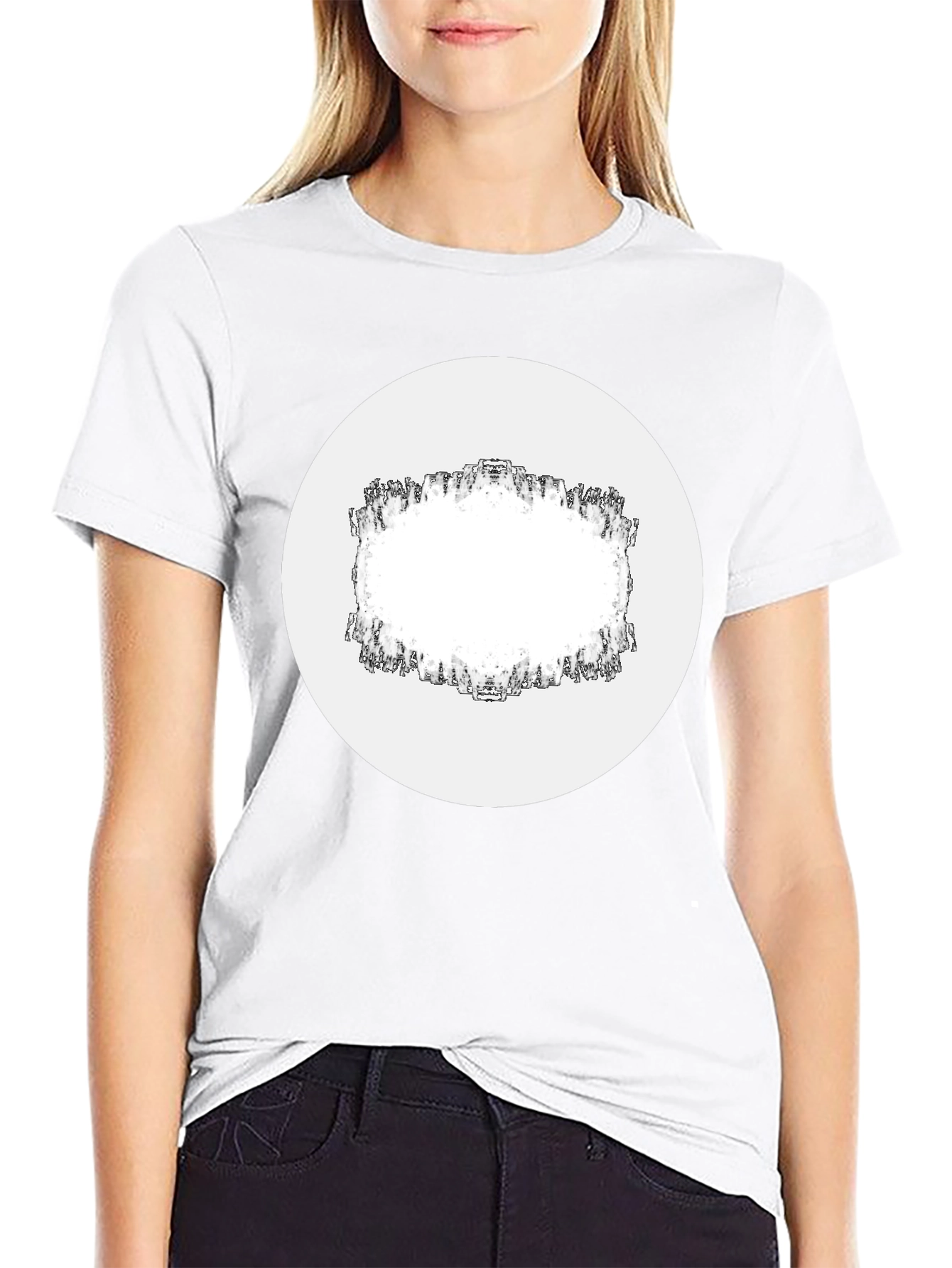 Modern Black T-Shirt with Geometric Frame Design