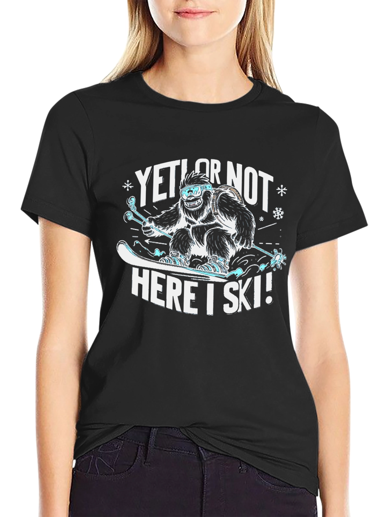 Yeti or Not Here I Ski T-Shirt