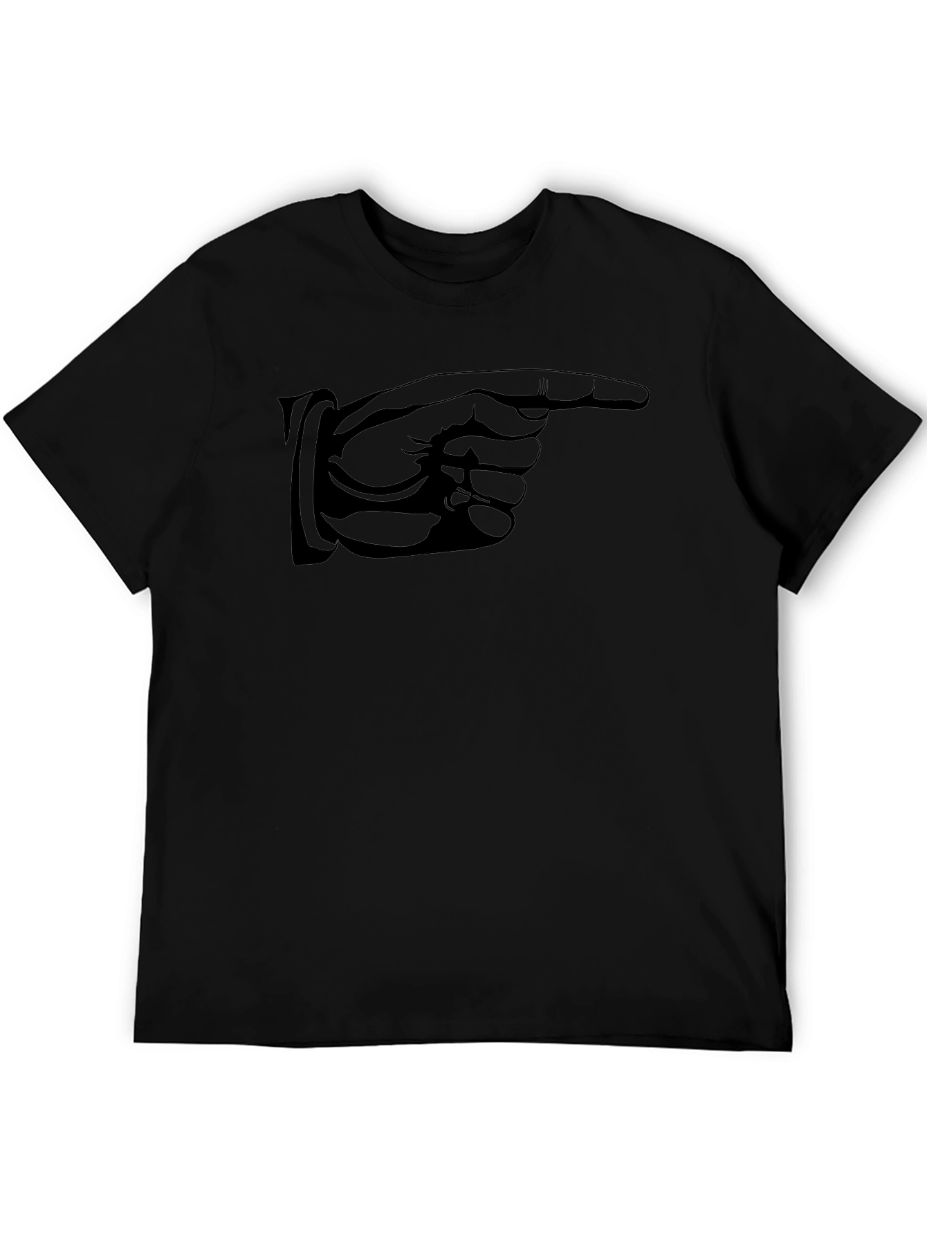 Pointing Finger Graphic T-Shirt - Black
