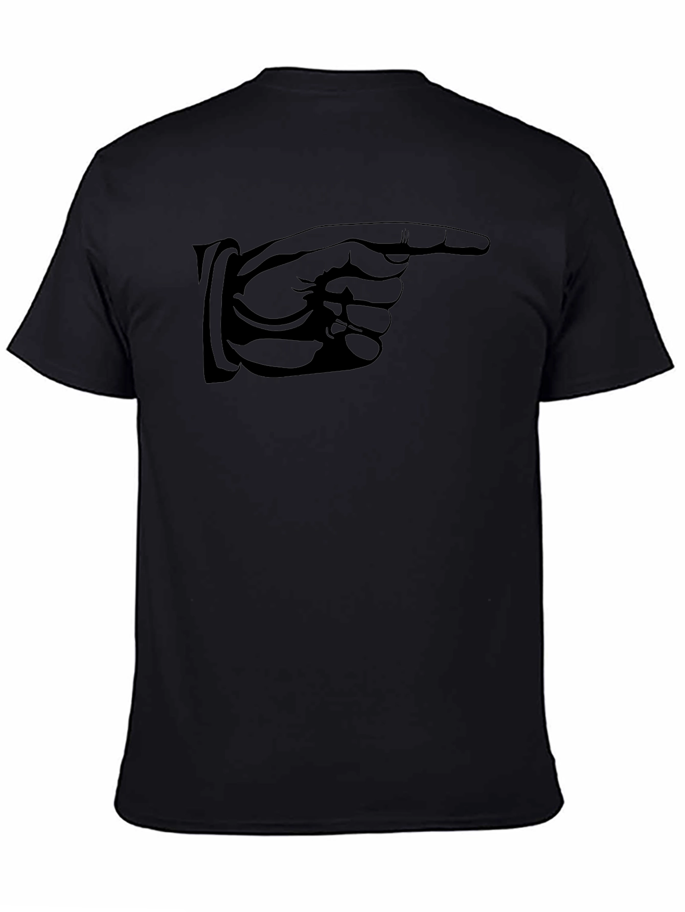 Pointing Finger Graphic T-Shirt - Black