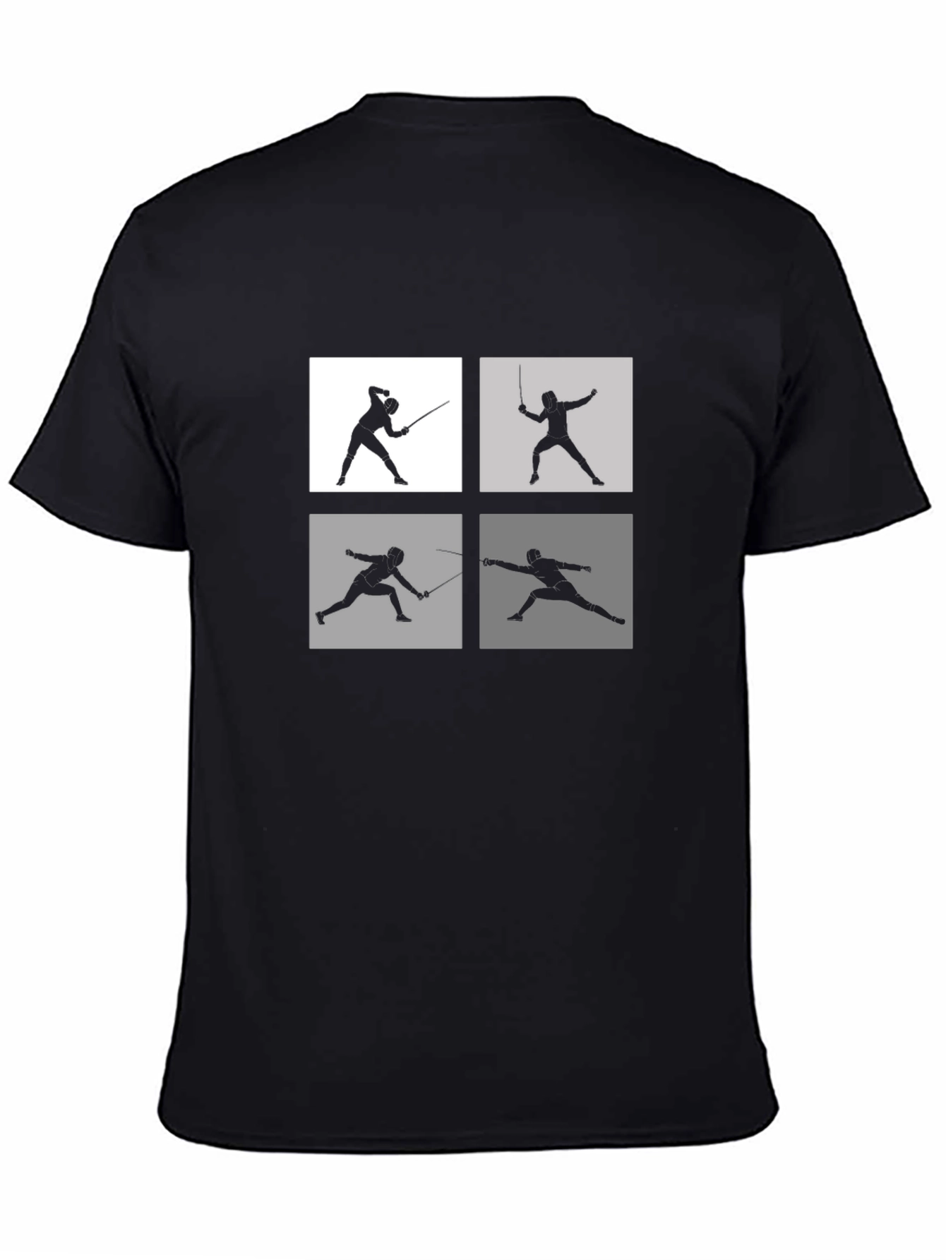 Fencing Silhouette Black T-Shirt