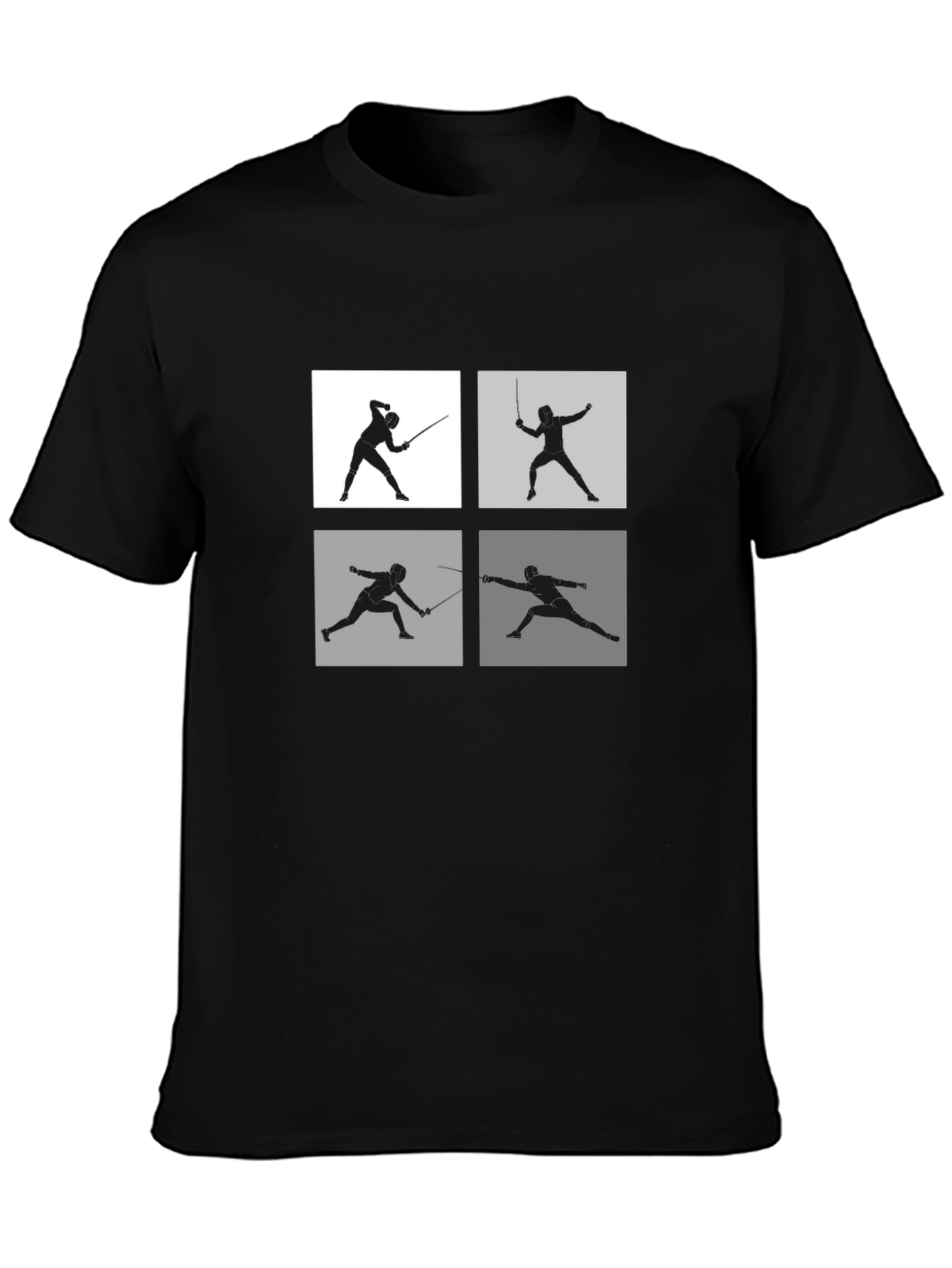 Fencing Silhouette Black T-Shirt