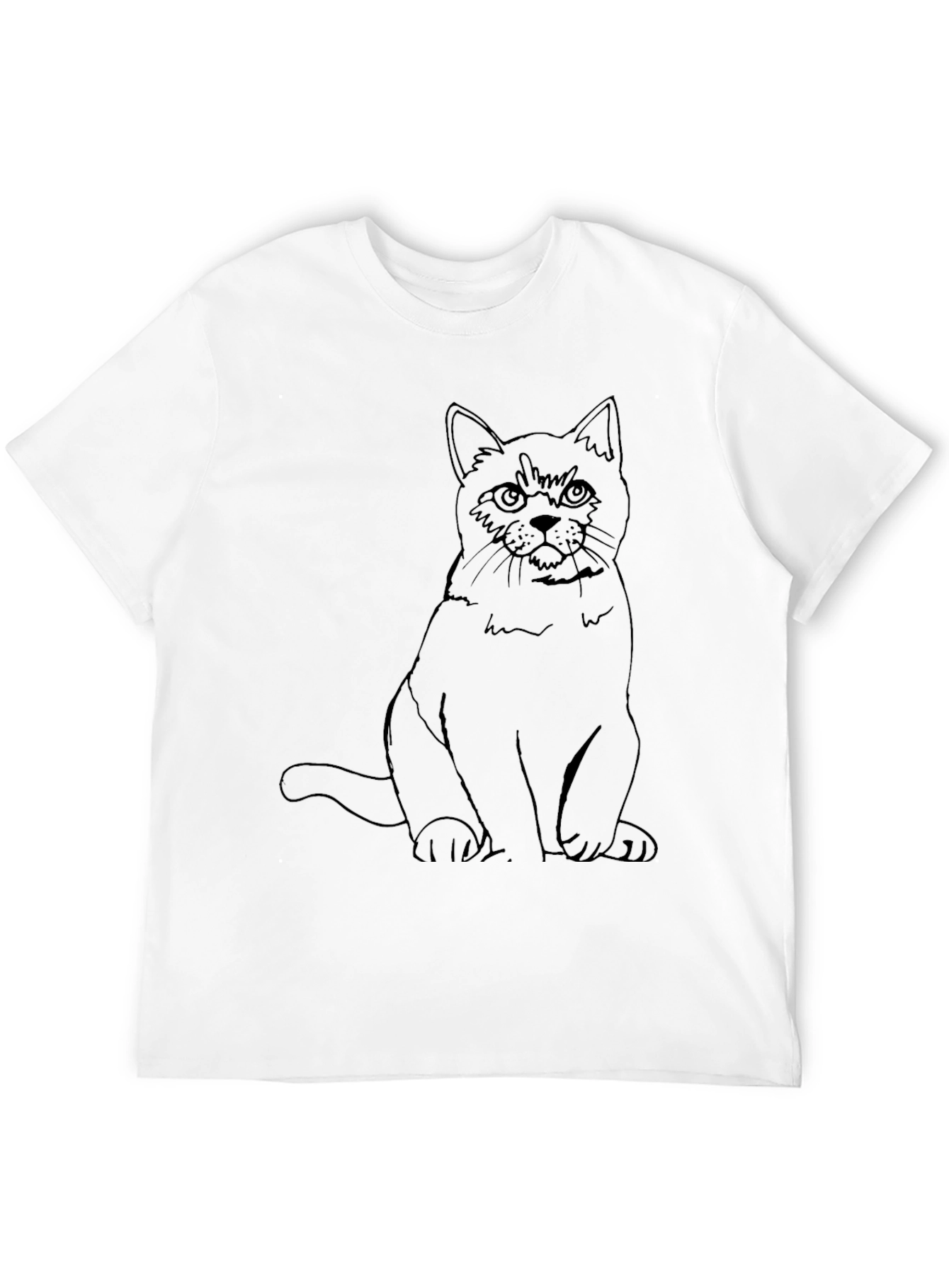 Black Cat Graphic Tee - Mens Crew Neck