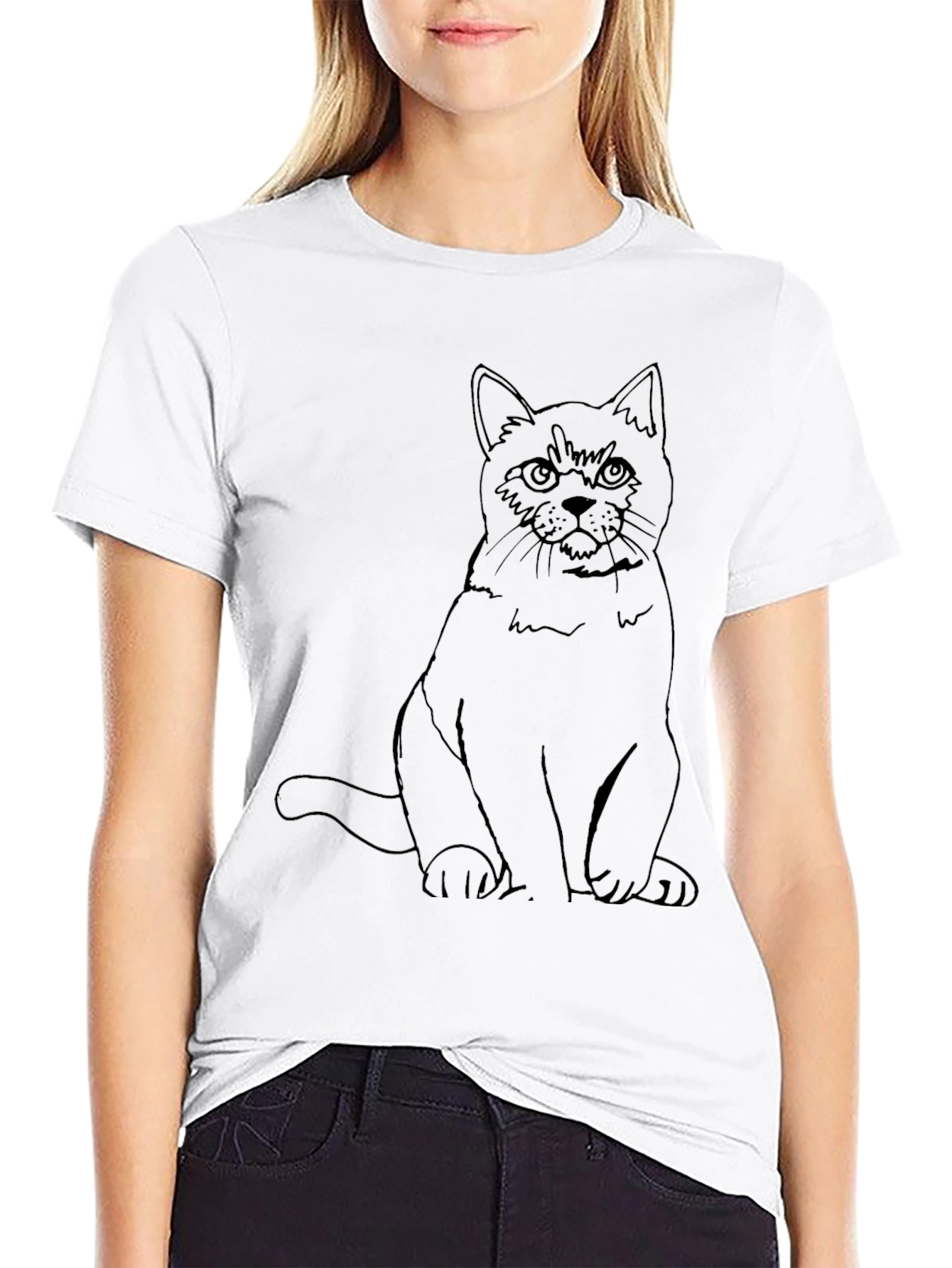 Black Cat Graphic Tee - Mens Crew Neck