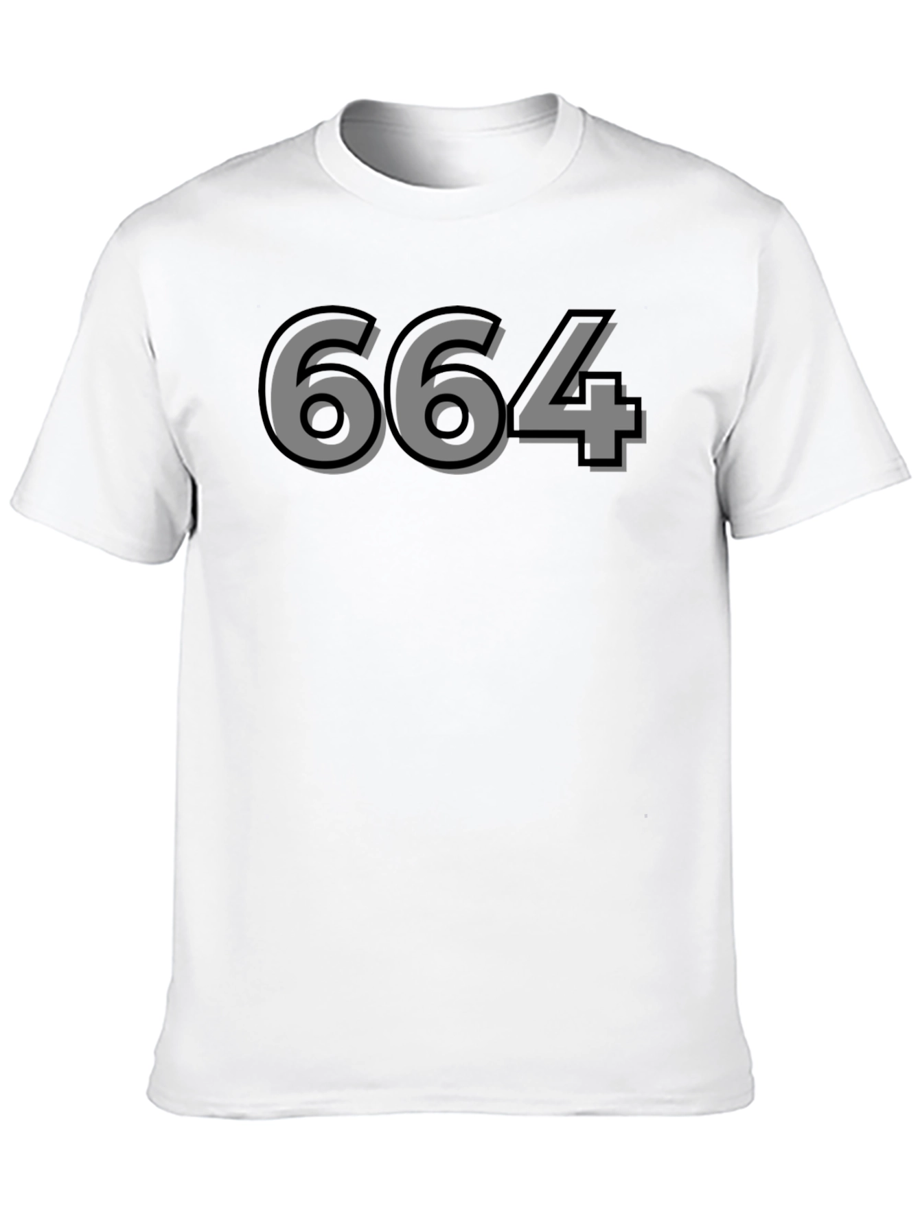 Mens Black Graphic T-Shirt - Number 664 Design