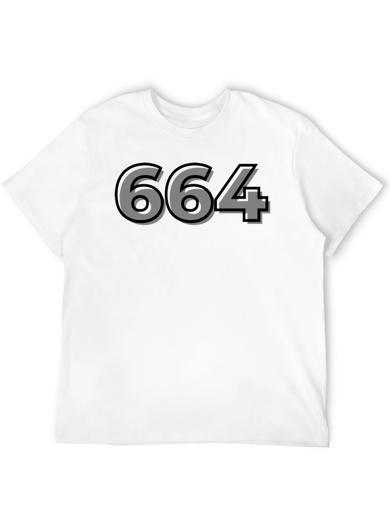 Mens Black Graphic T-Shirt - Number 664 Design