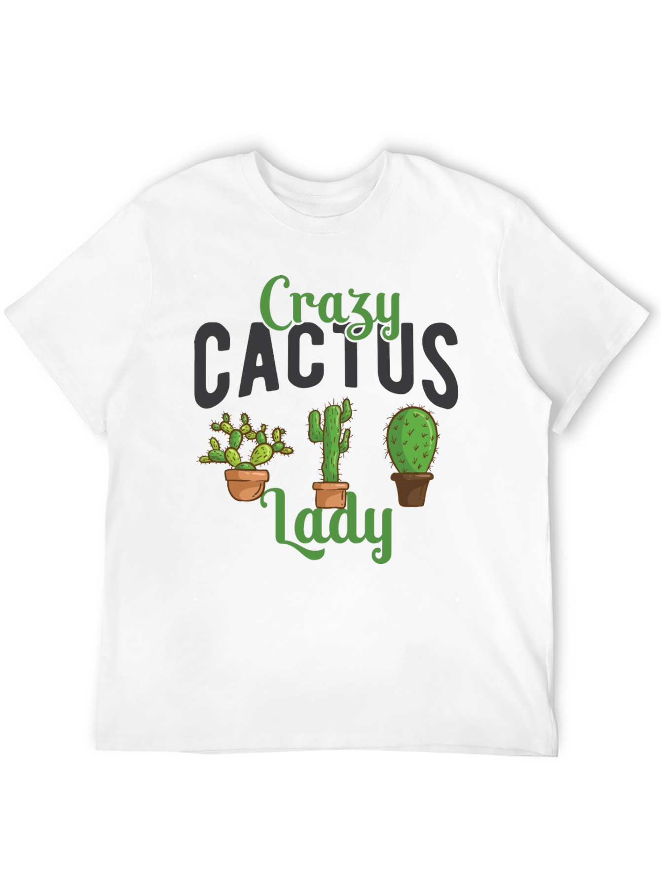 Crazy Cactus Lady Black T-Shirt