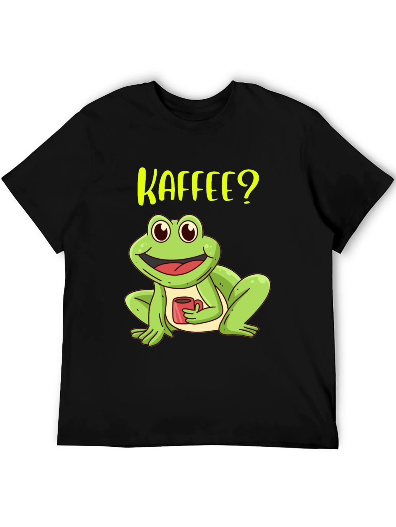 Kaffee? Frog Black T-Shirt - Coffee Lover Tee