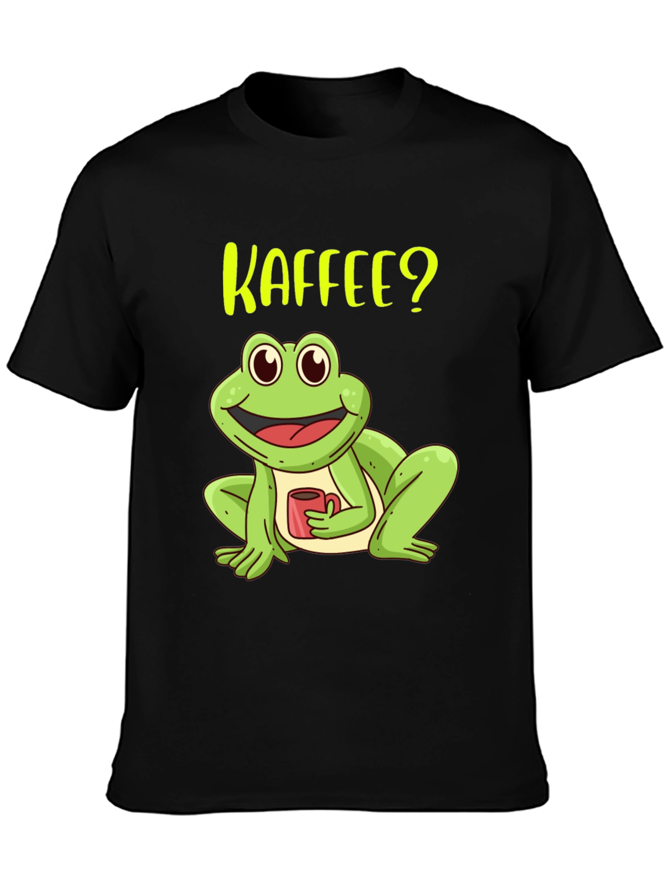 Kaffee? Frog Black T-Shirt - Coffee Lover Tee