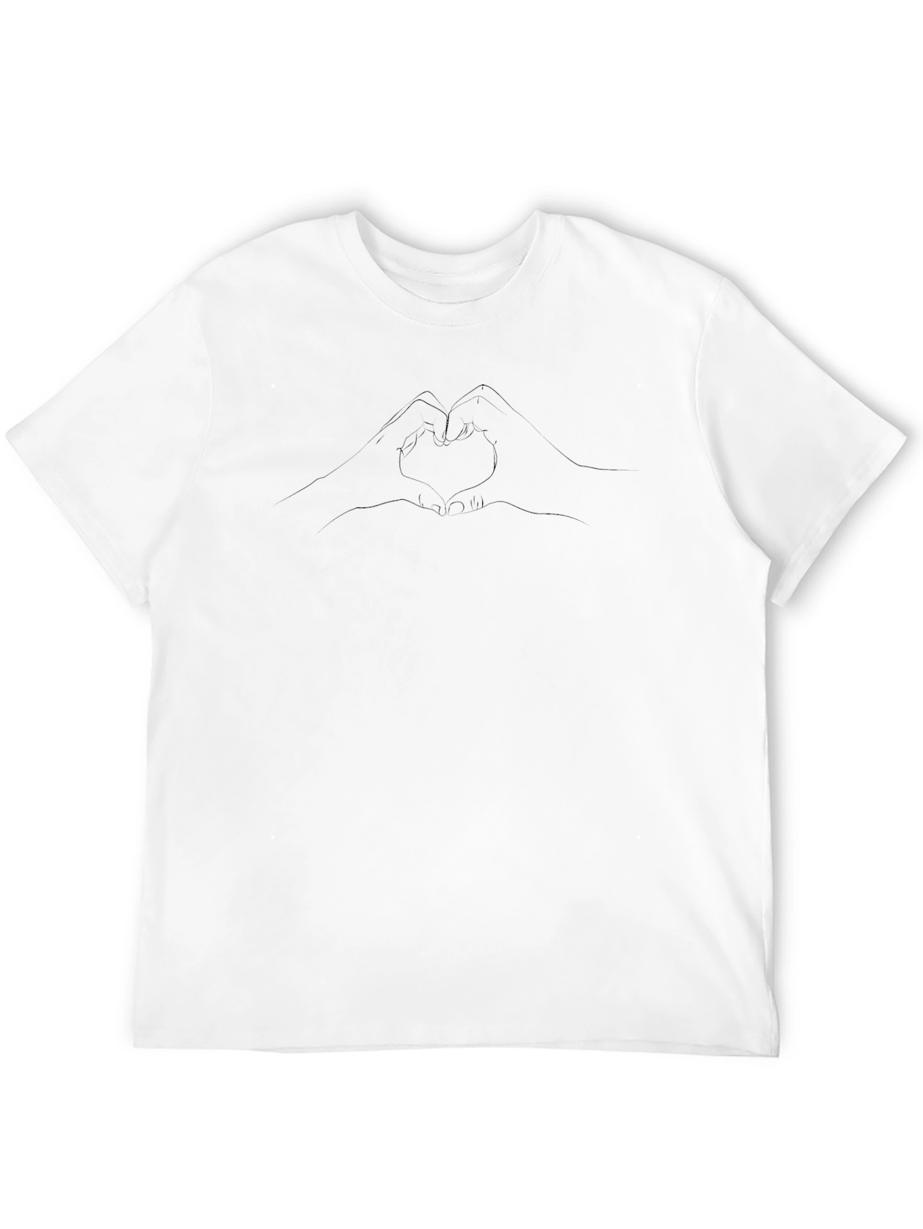 Black Graphic Tee - Heart Hands Design