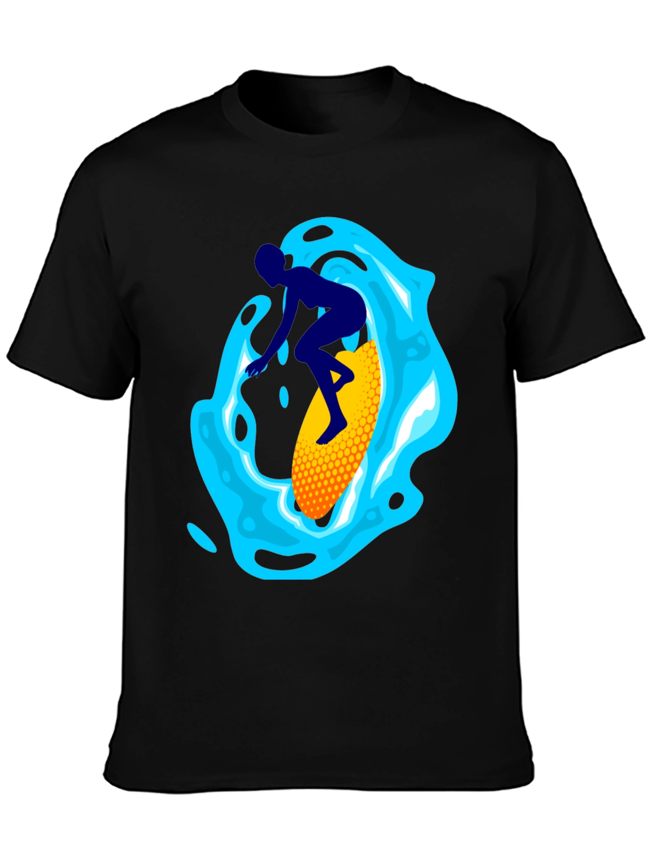 Surfer Graphic Tee - Black Cotton Blend