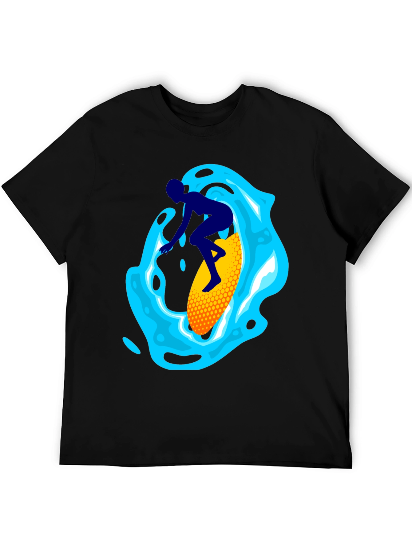 Surfer Graphic Tee - Black Cotton Blend