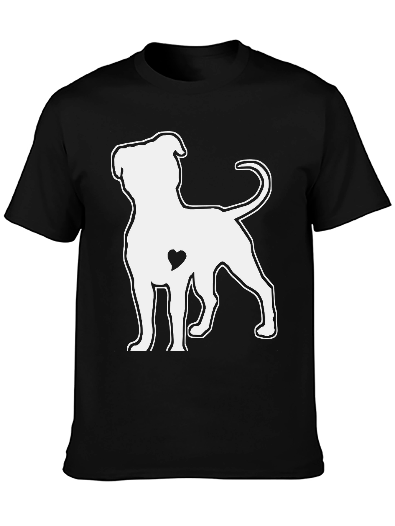 Dog Lover Black T-Shirt with Heart