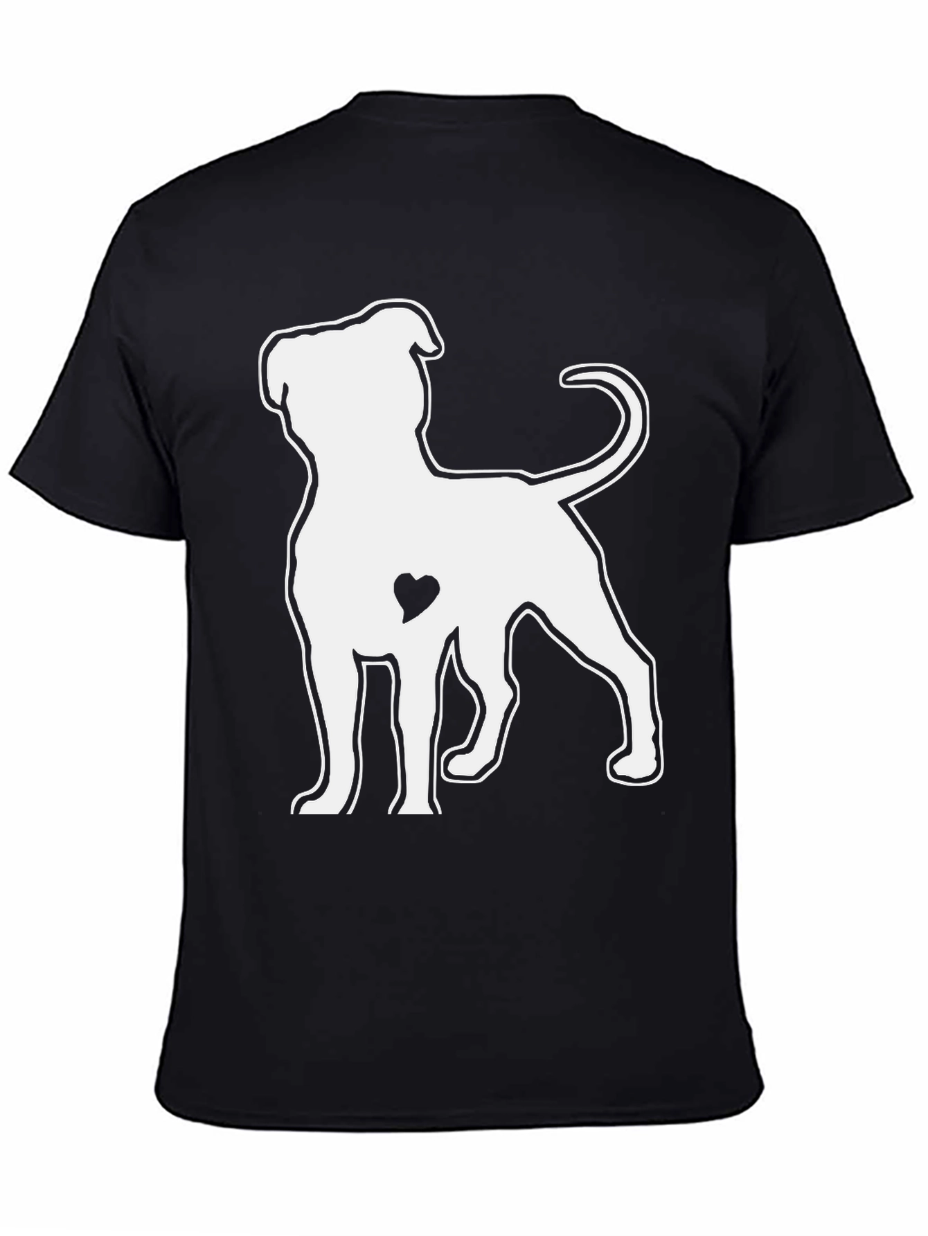 Dog Lover Black T-Shirt with Heart