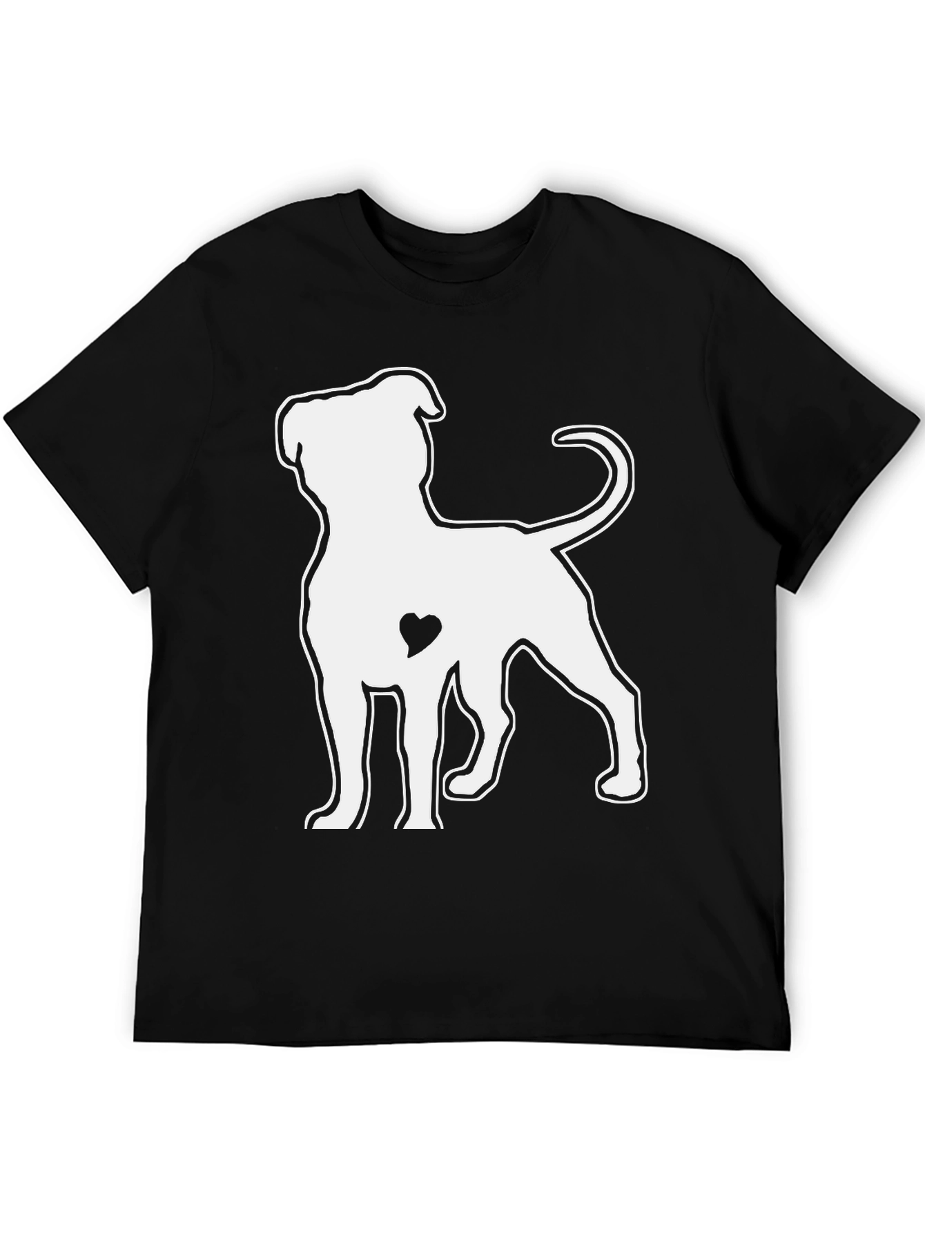 Dog Lover Black T-Shirt with Heart