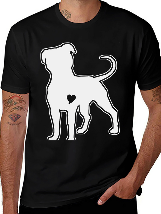 Dog Lover Black T-Shirt with Heart