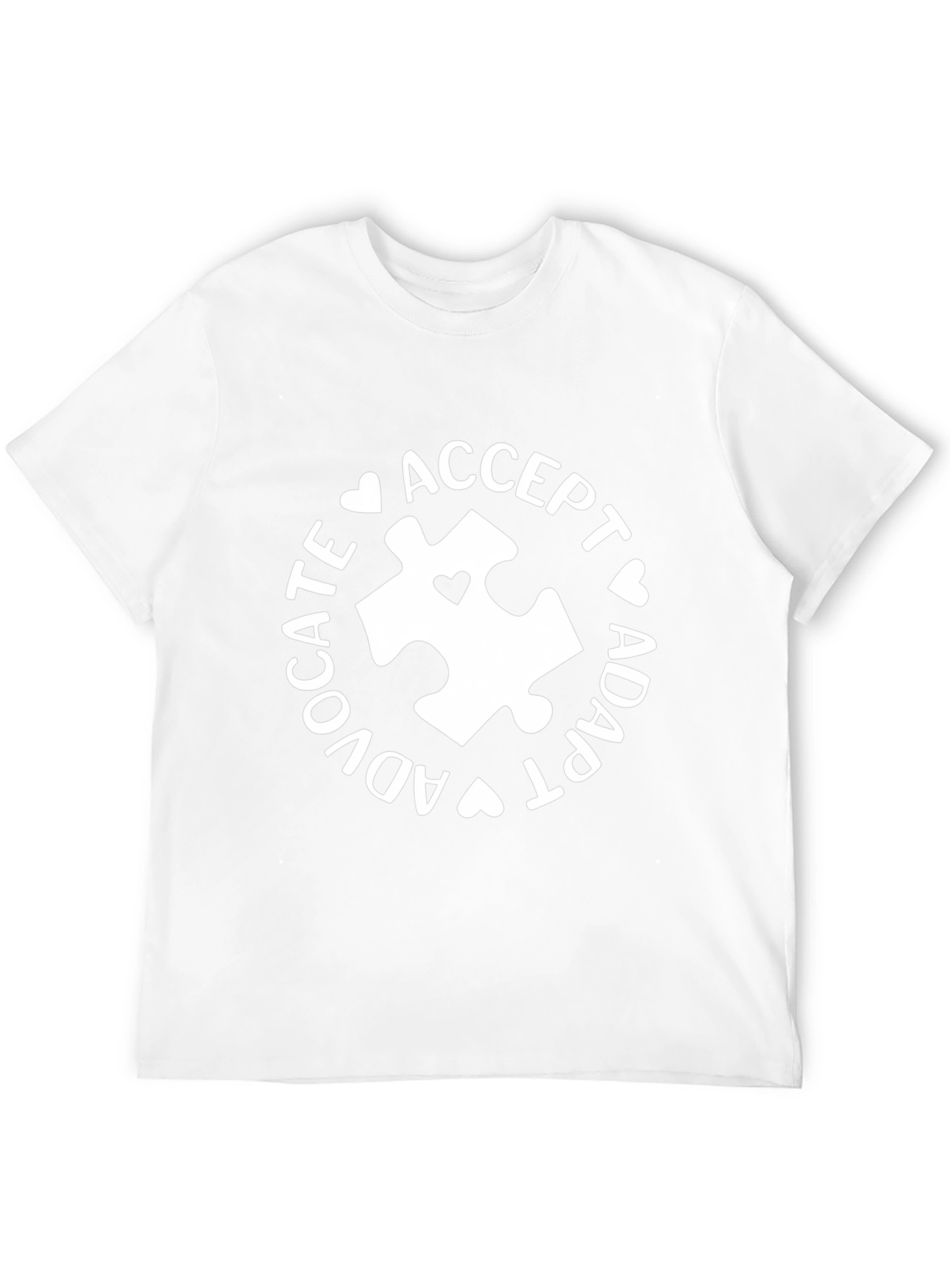 Autism Awareness Tee - Accept Adapt Advocate Puzzle