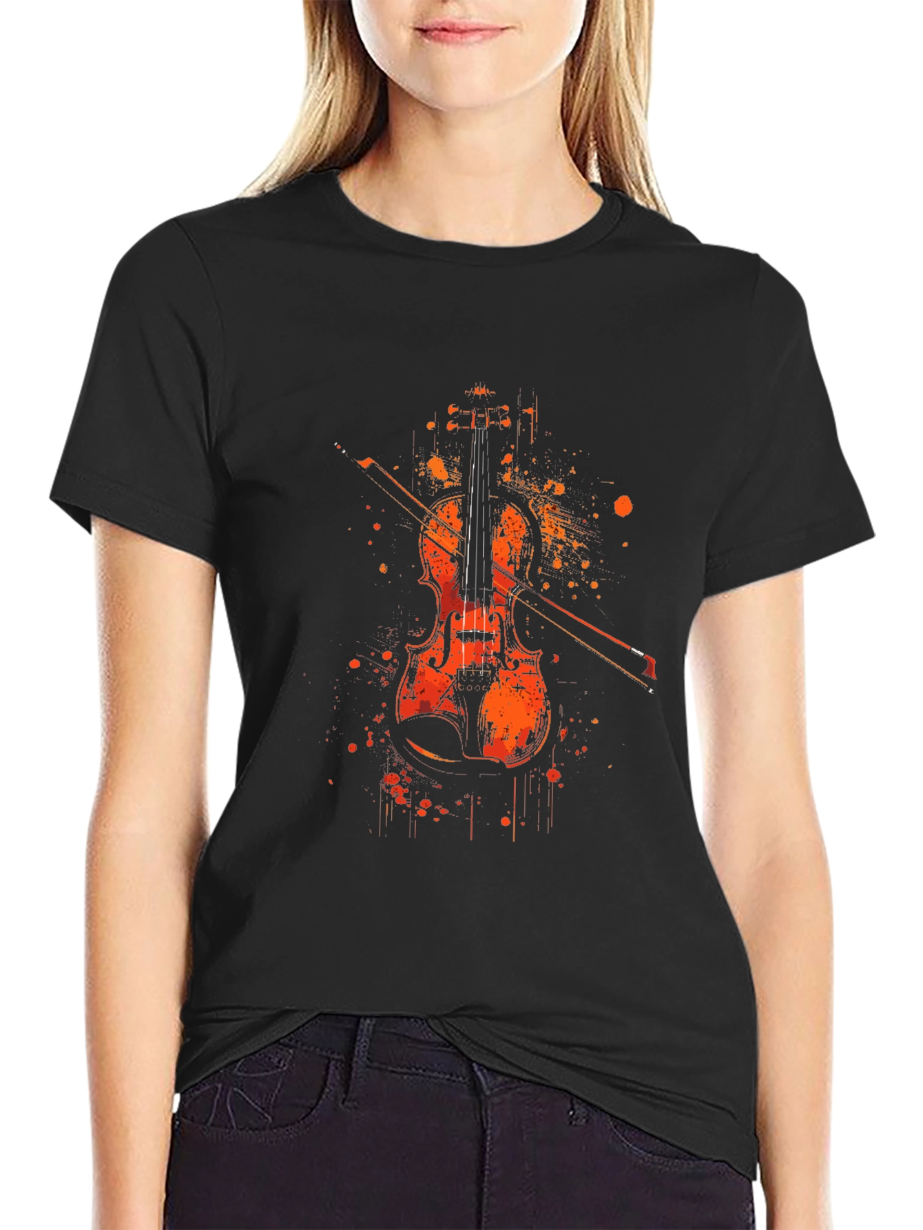 Violin Graphic T-Shirt - Music Lover Tee