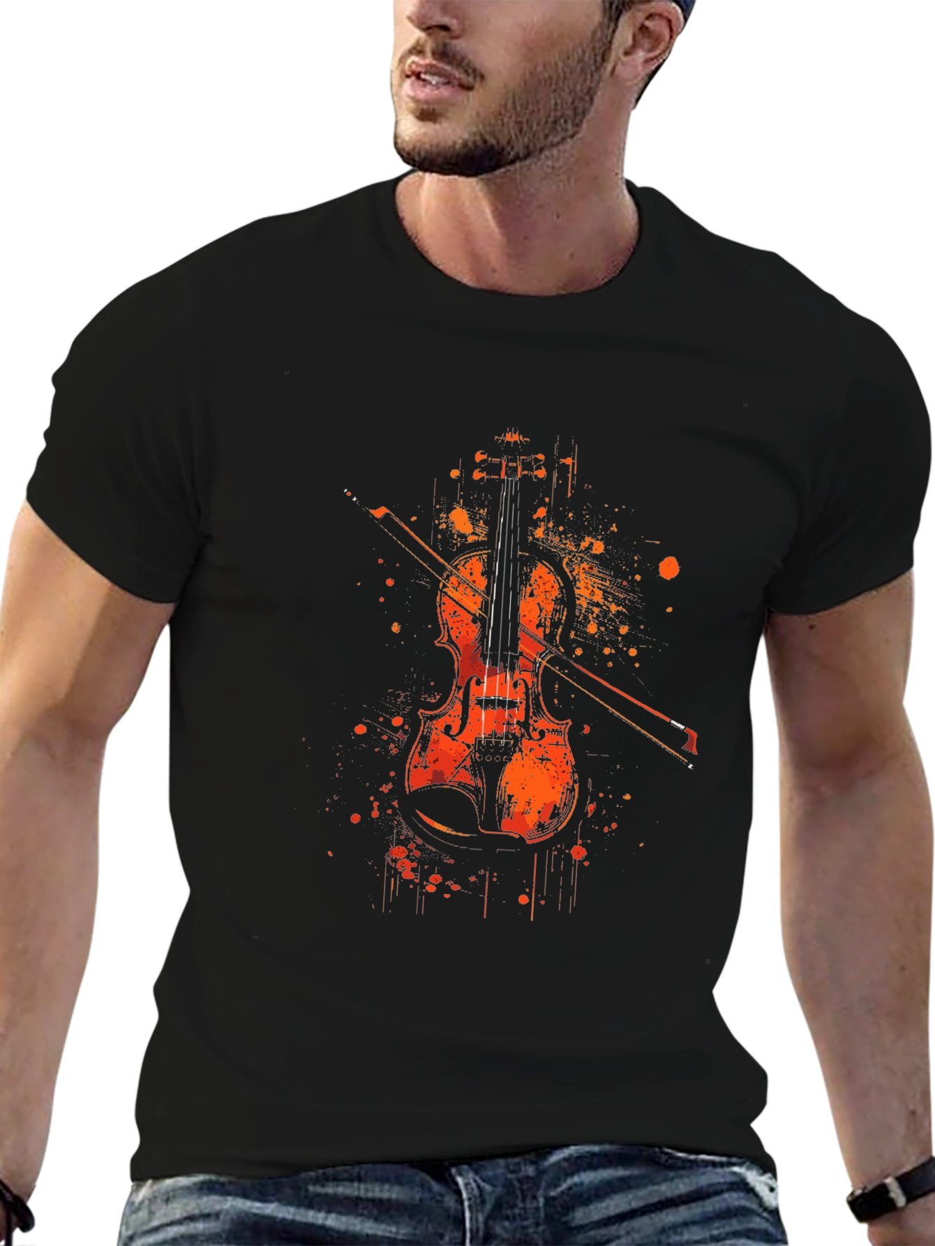 Violin Graphic T-Shirt - Music Lover Tee