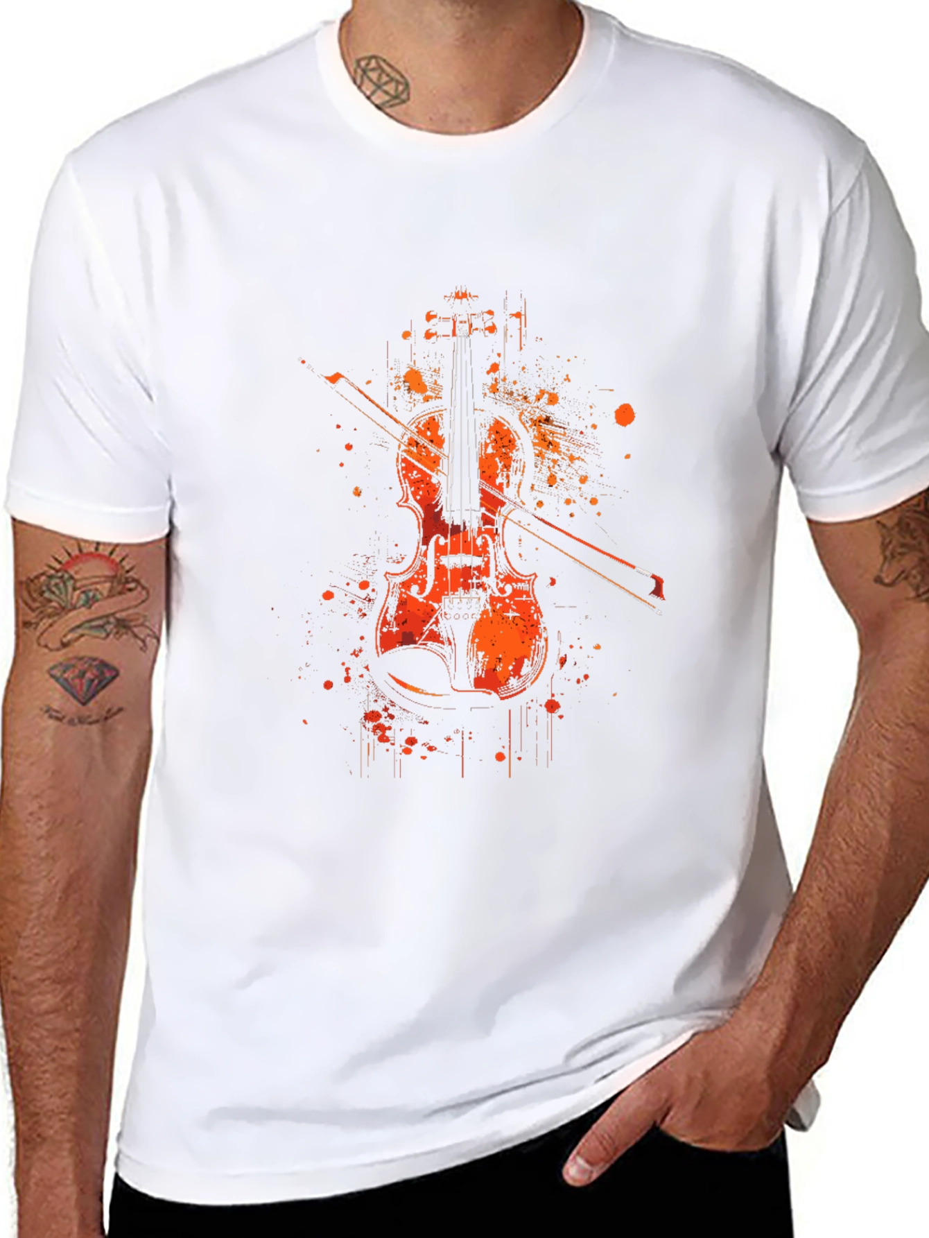 Violin Graphic T-Shirt - Music Lover Tee