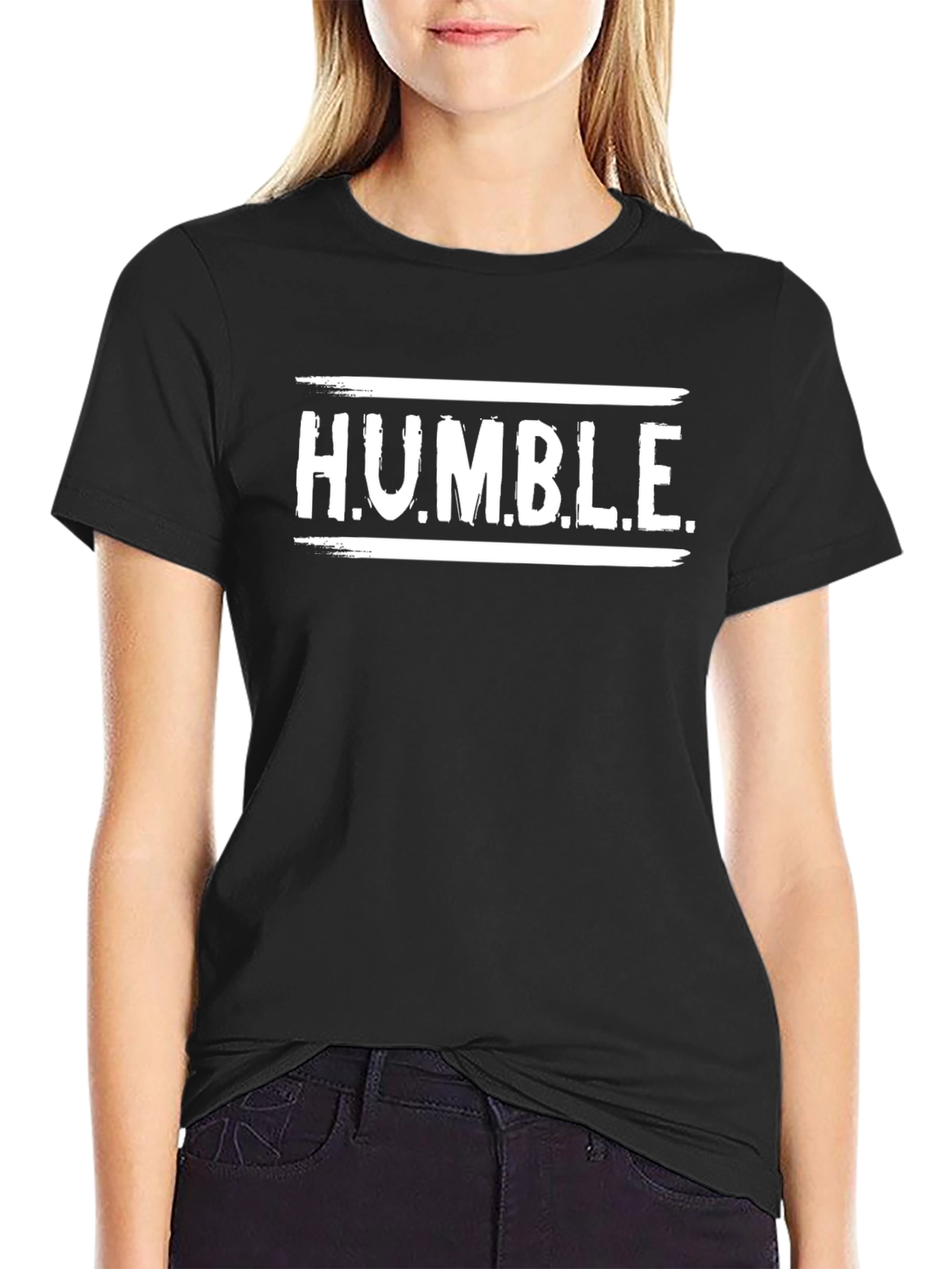 H.U.M.B.L.E. Graphic T-Shirt - Black Crew Neck Tee