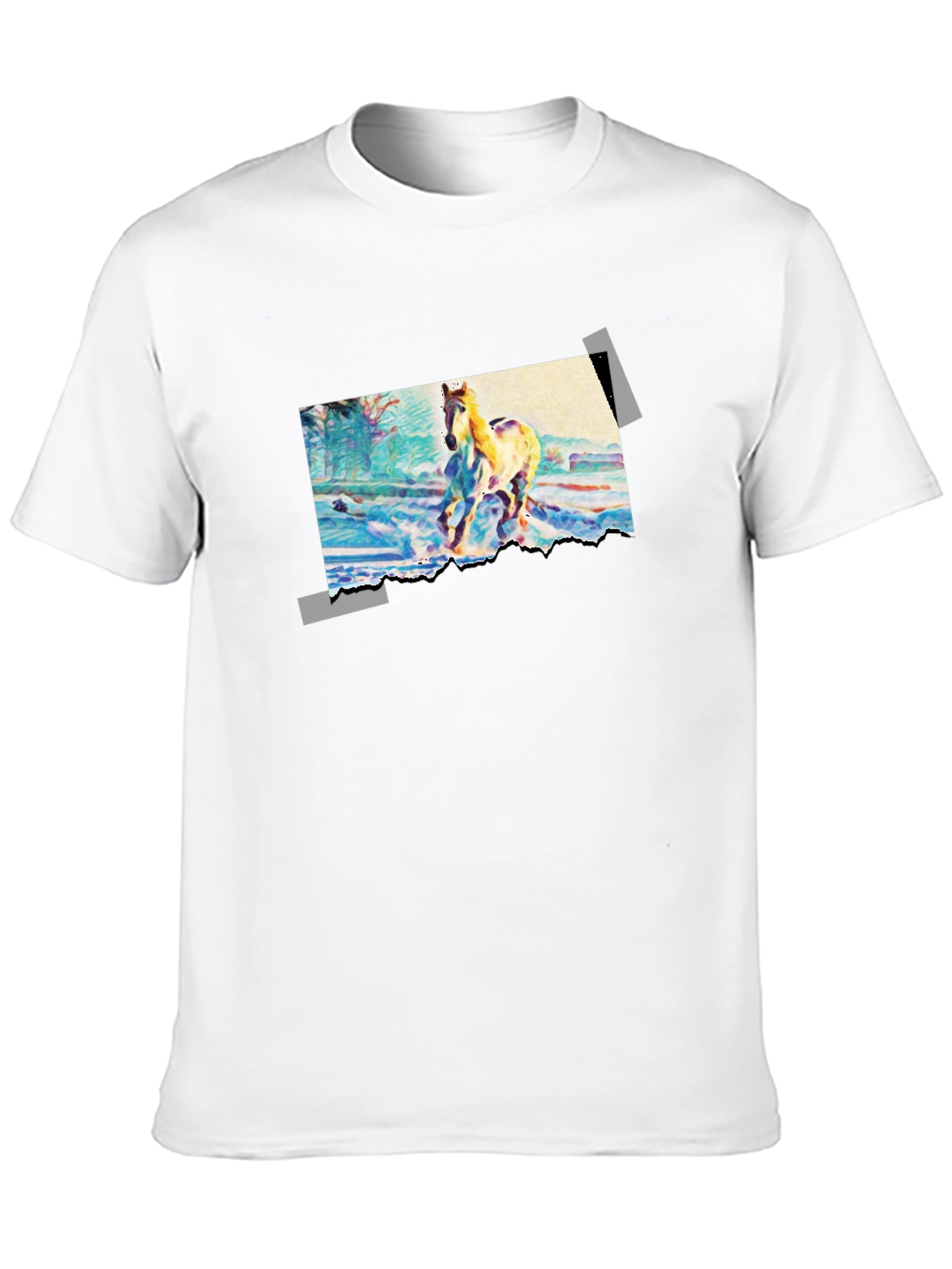 Horse Painting Graphic Black T-Shirt