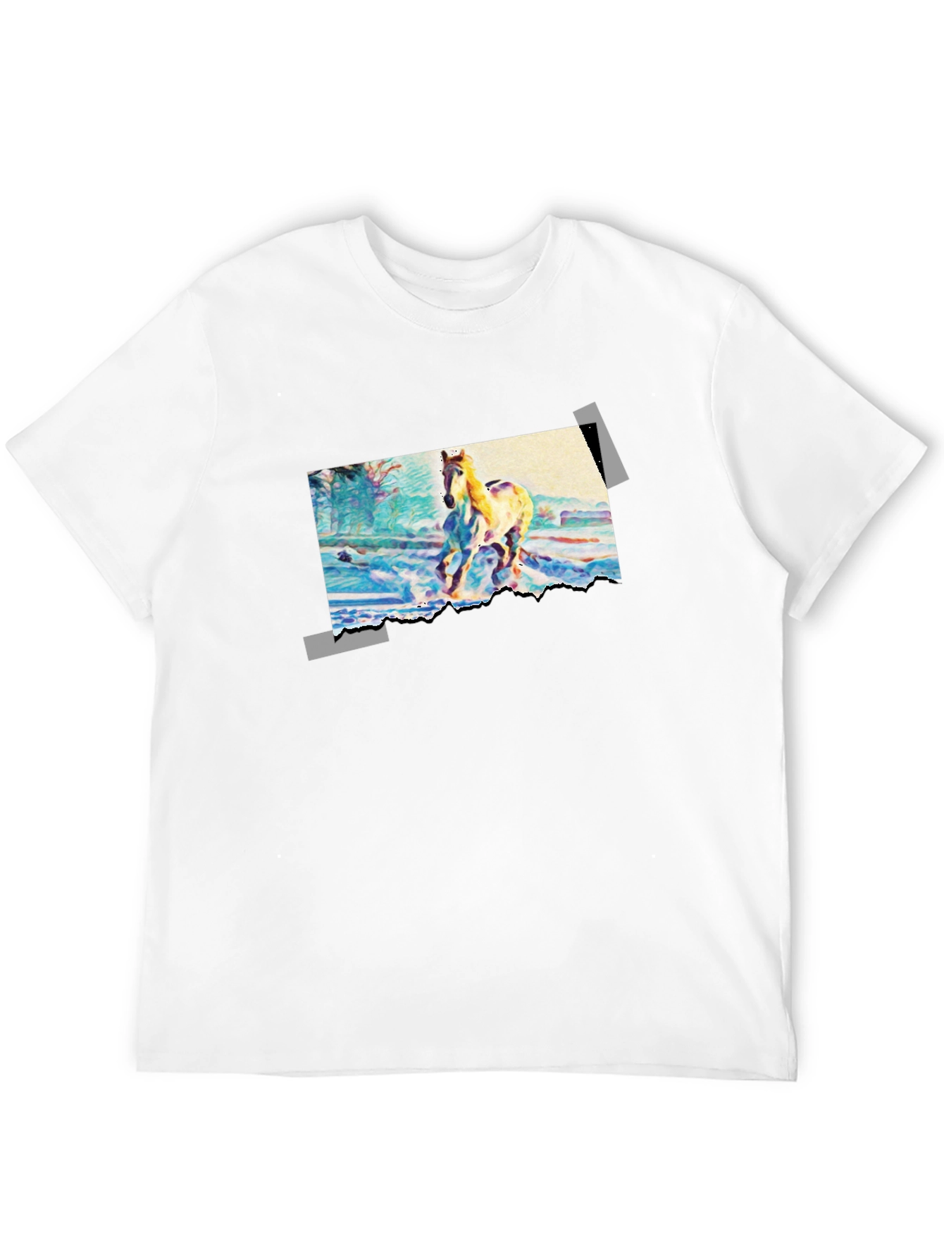 Horse Painting Graphic Black T-Shirt