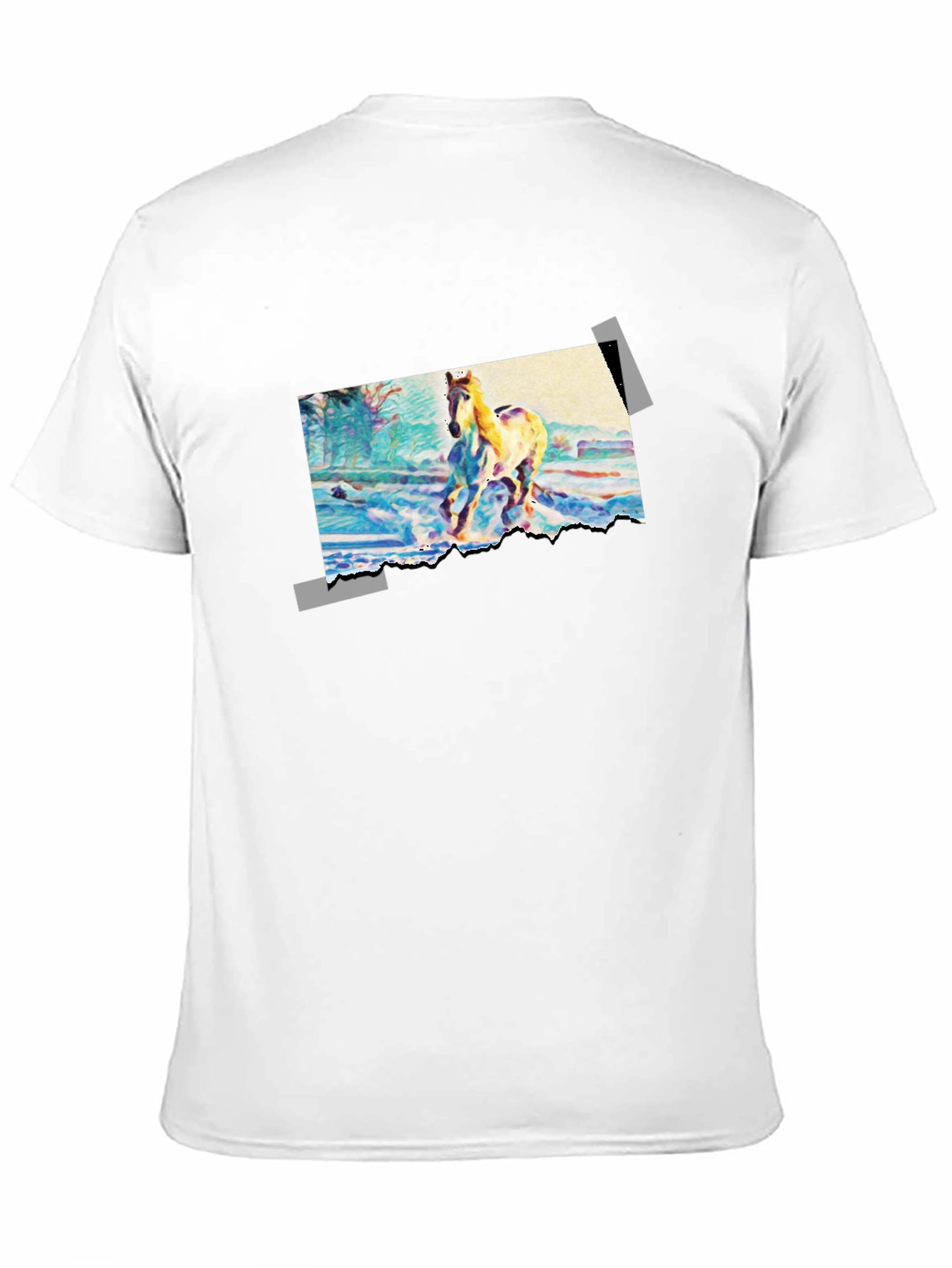 Horse Painting Graphic Black T-Shirt