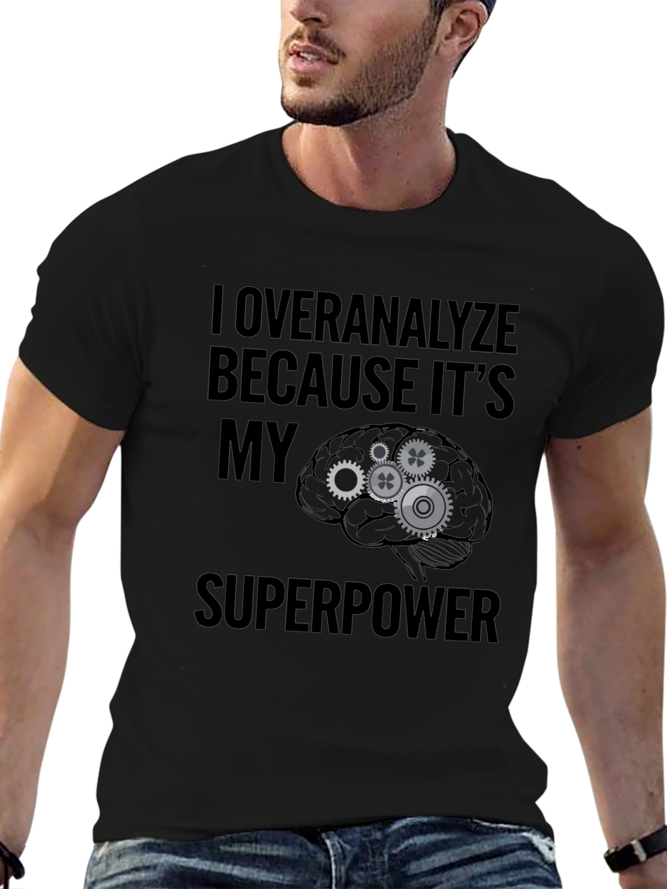 Overanalyze Superpower T-Shirt - Funny Brain Gear Tee