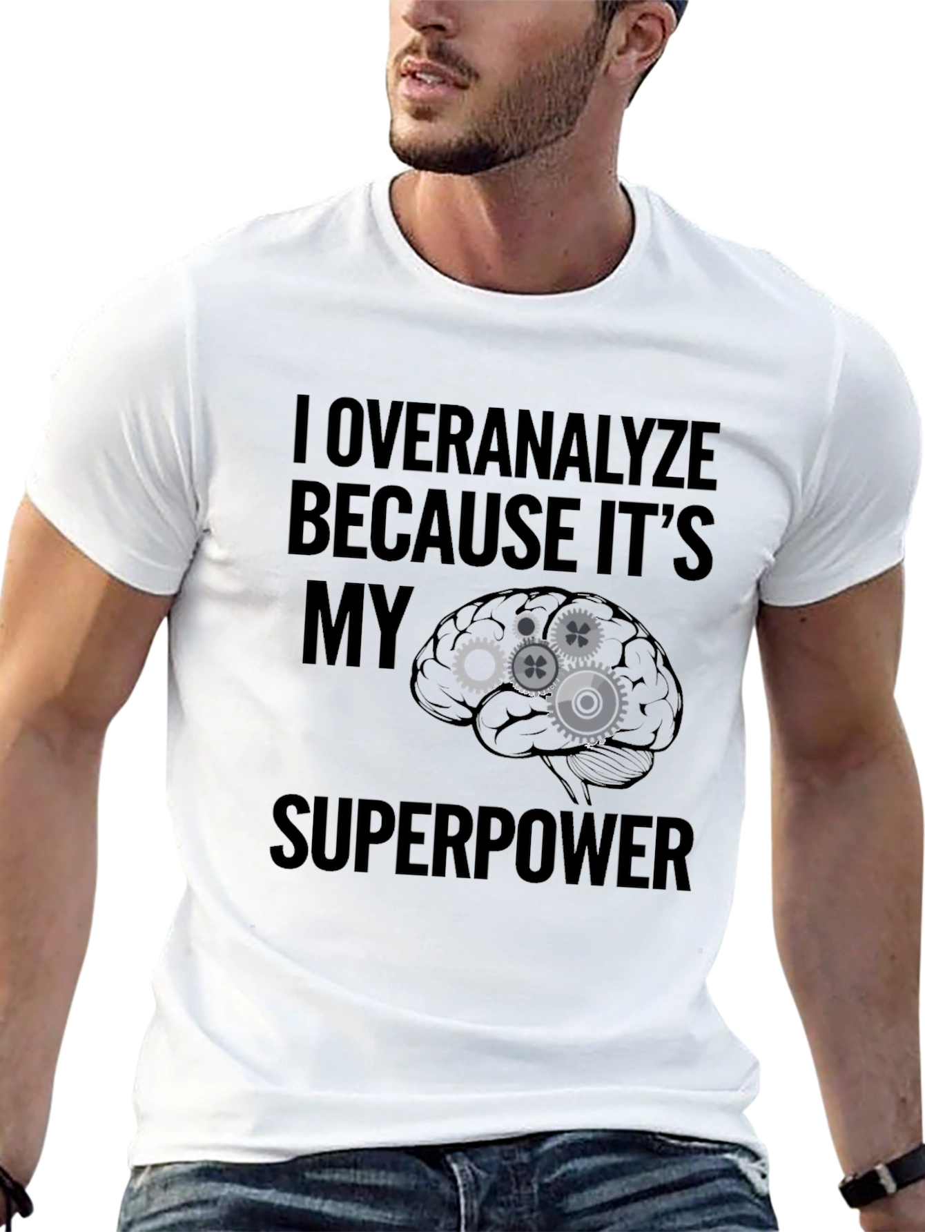 Overanalyze Superpower T-Shirt - Funny Brain Gear Tee