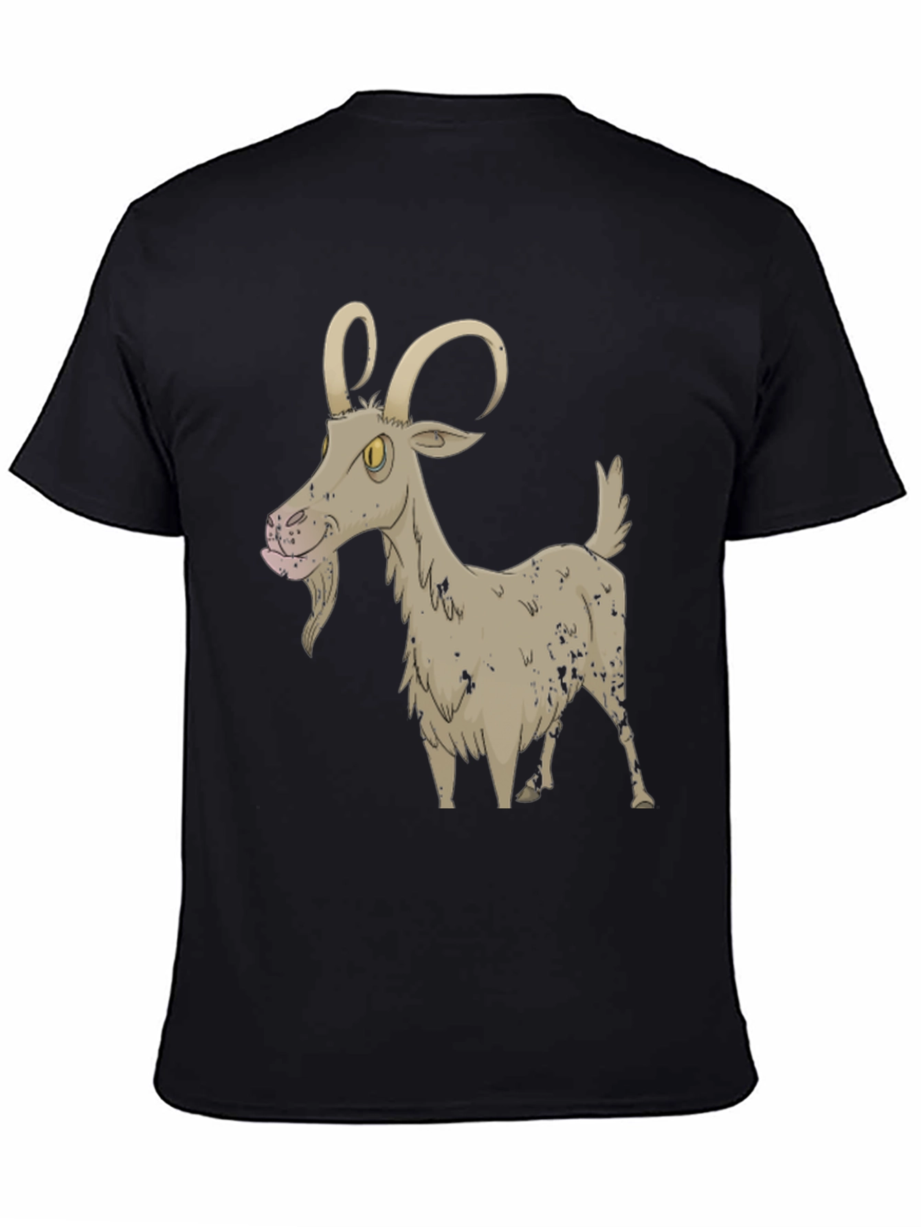 Cartoon Goat Black T-Shirt