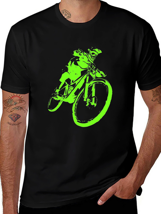 Neon Green Mountain Bike Graphic T-Shirt