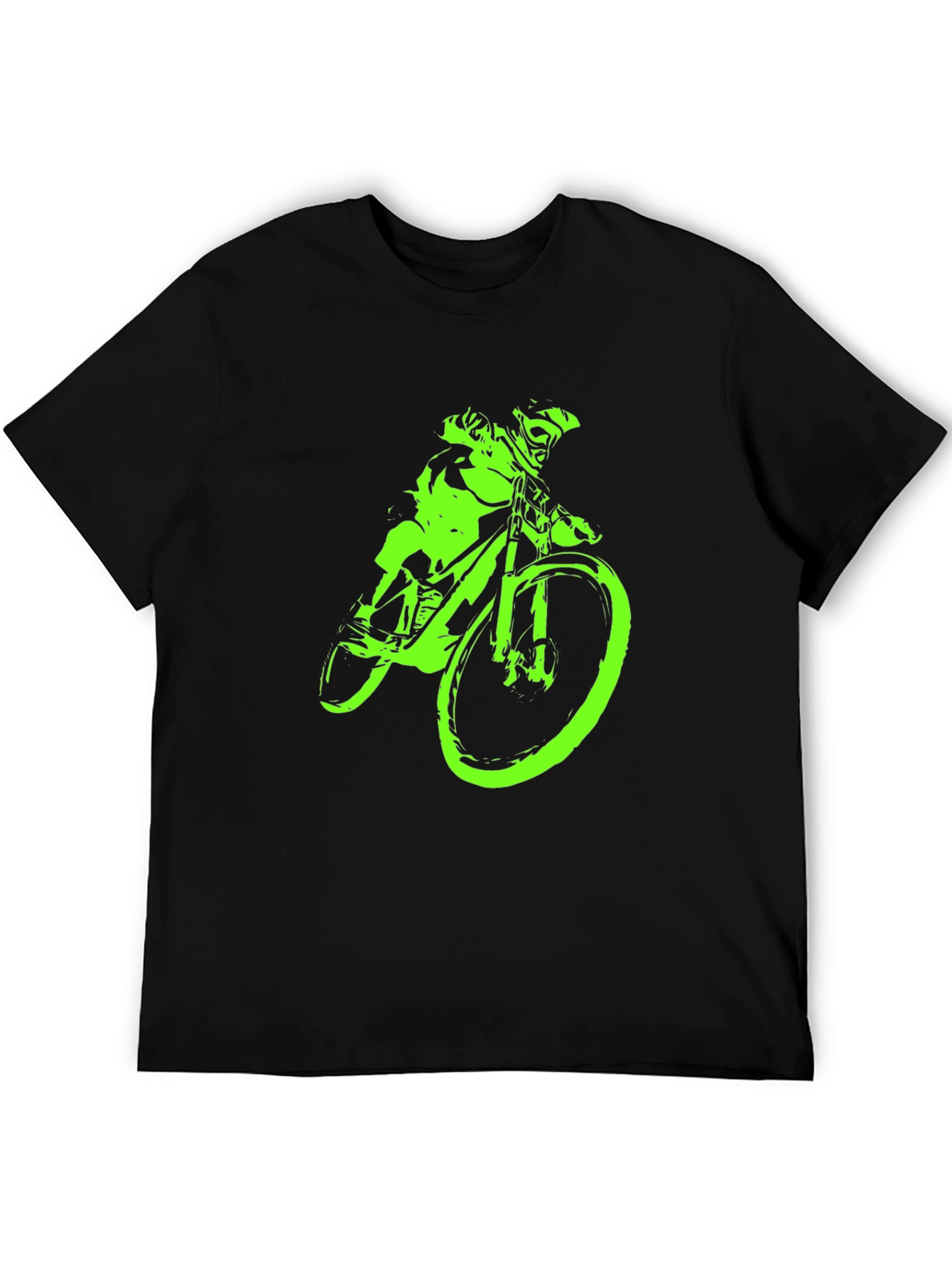 Neon Green Mountain Bike Graphic T-Shirt