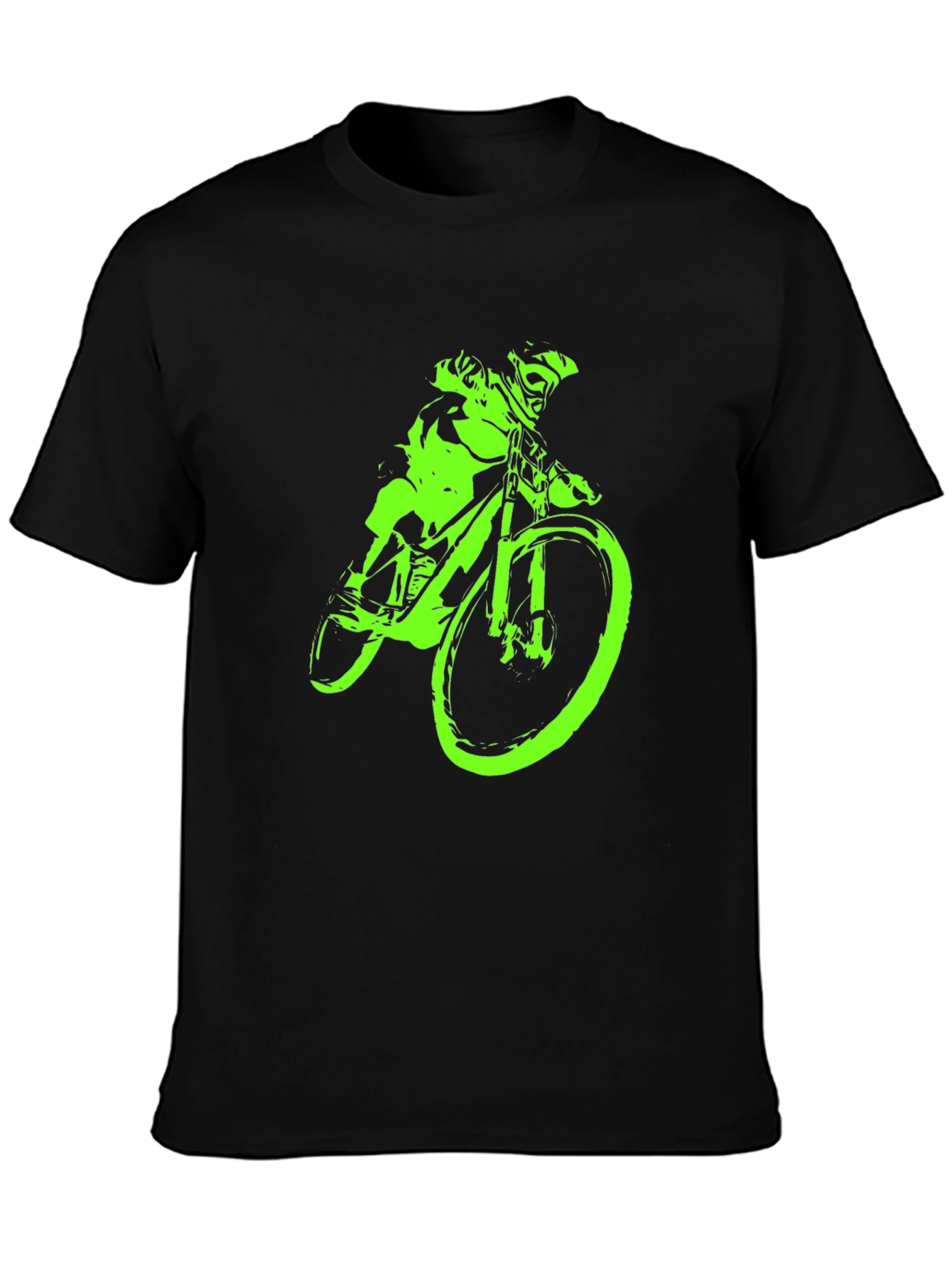 Neon Green Mountain Bike Graphic T-Shirt