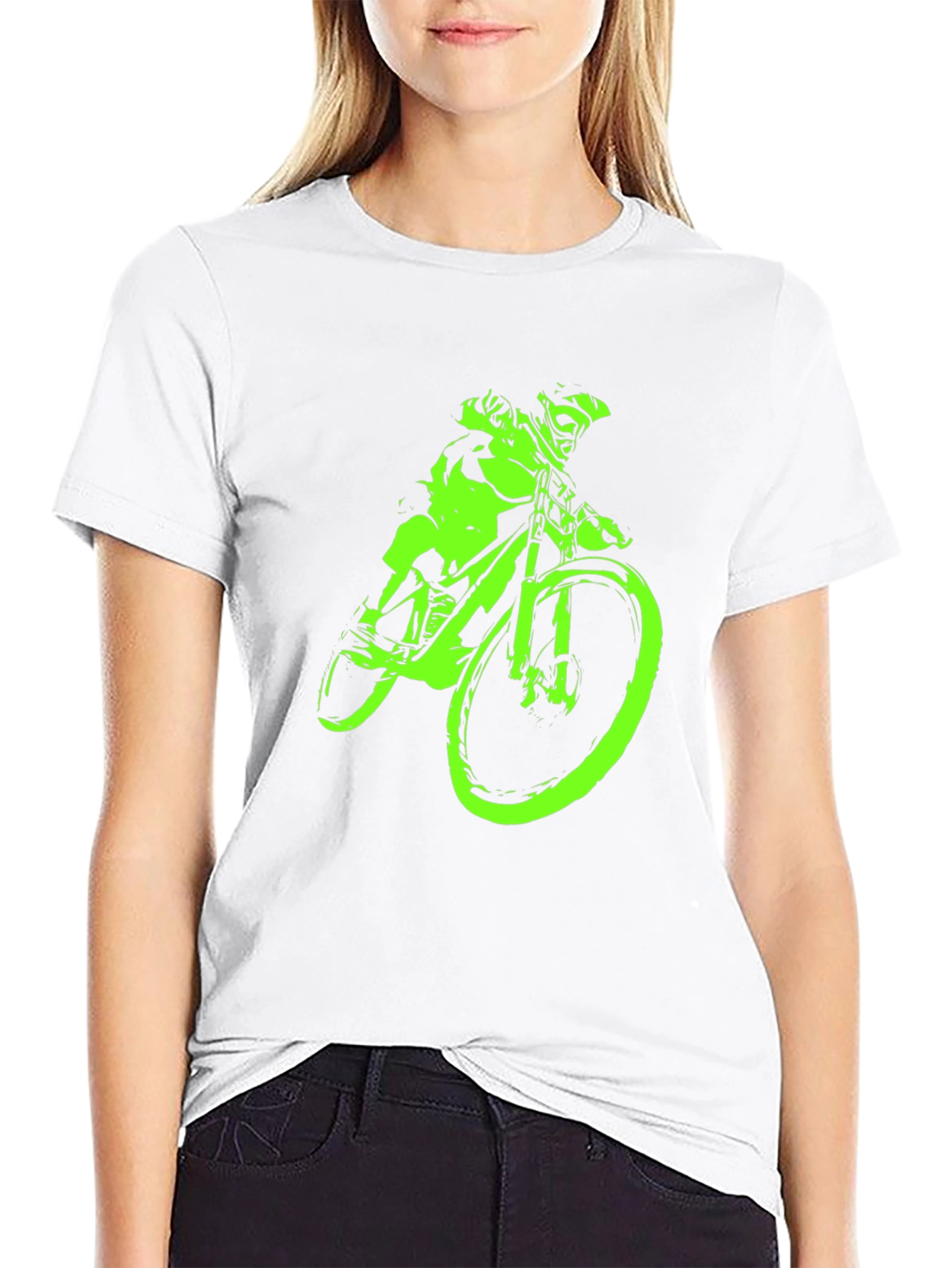 Neon Green Mountain Bike Graphic T-Shirt