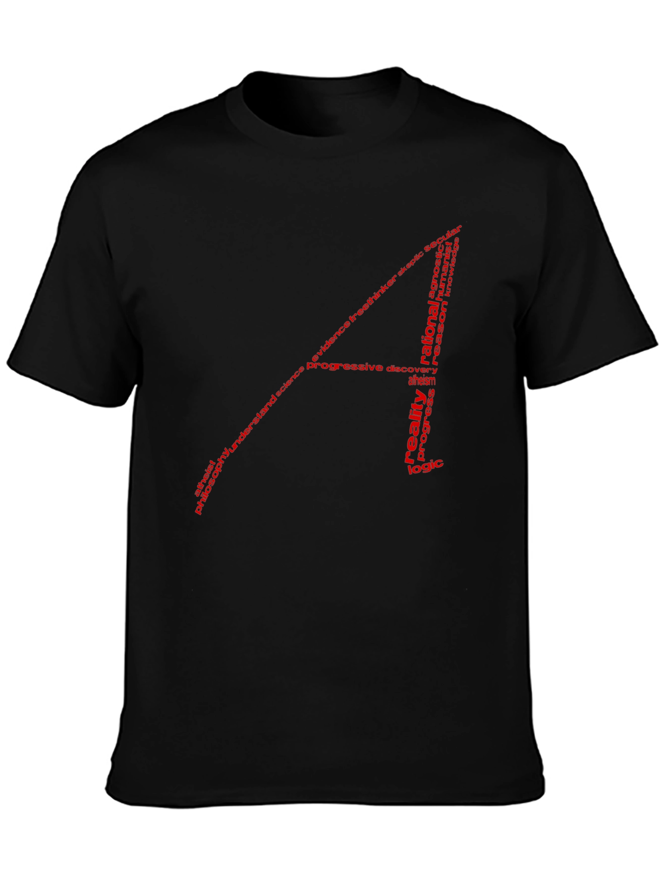 Atheist Word Cloud T-Shirt - Black