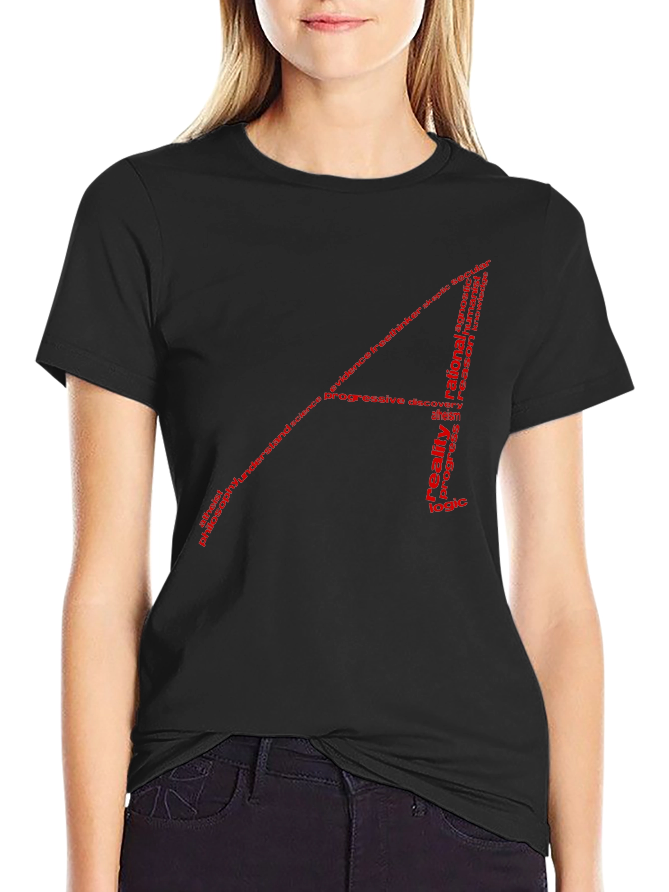 Atheist Word Cloud T-Shirt - Black