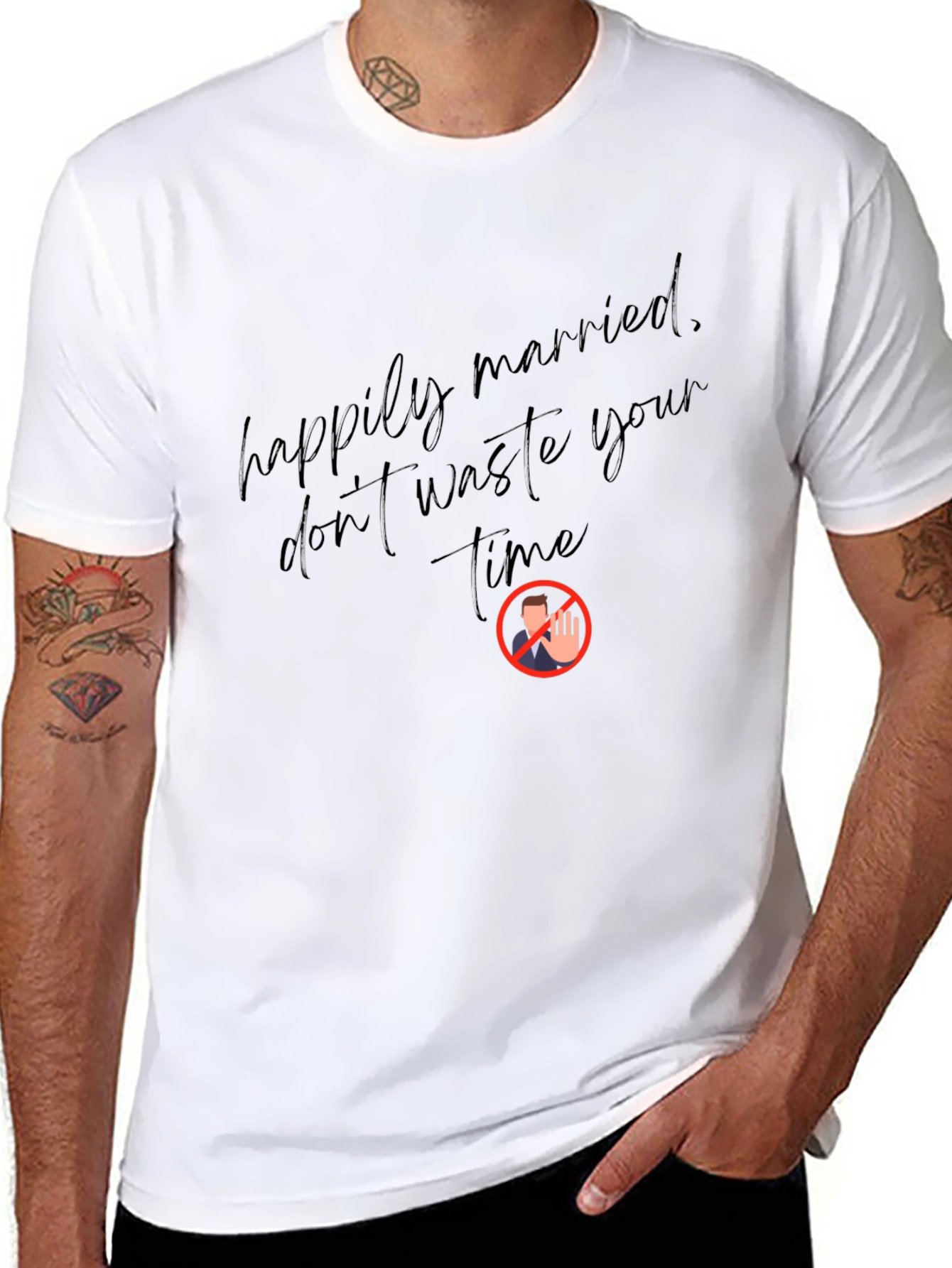 Happily Married Black Graphic Tee