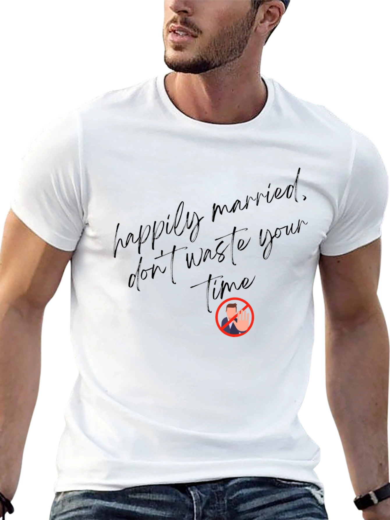 Happily Married Black Graphic Tee