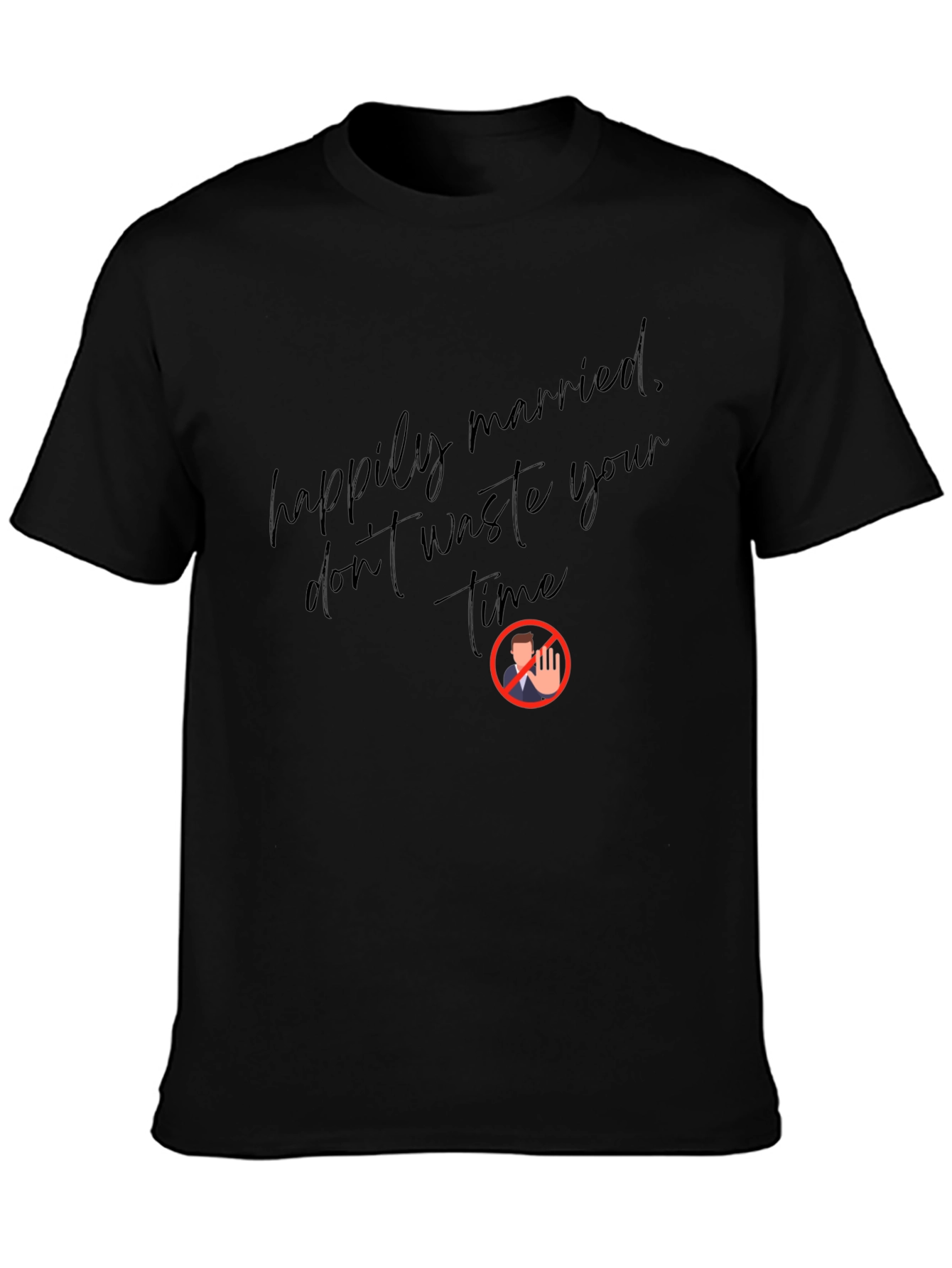 Happily Married Black Graphic Tee