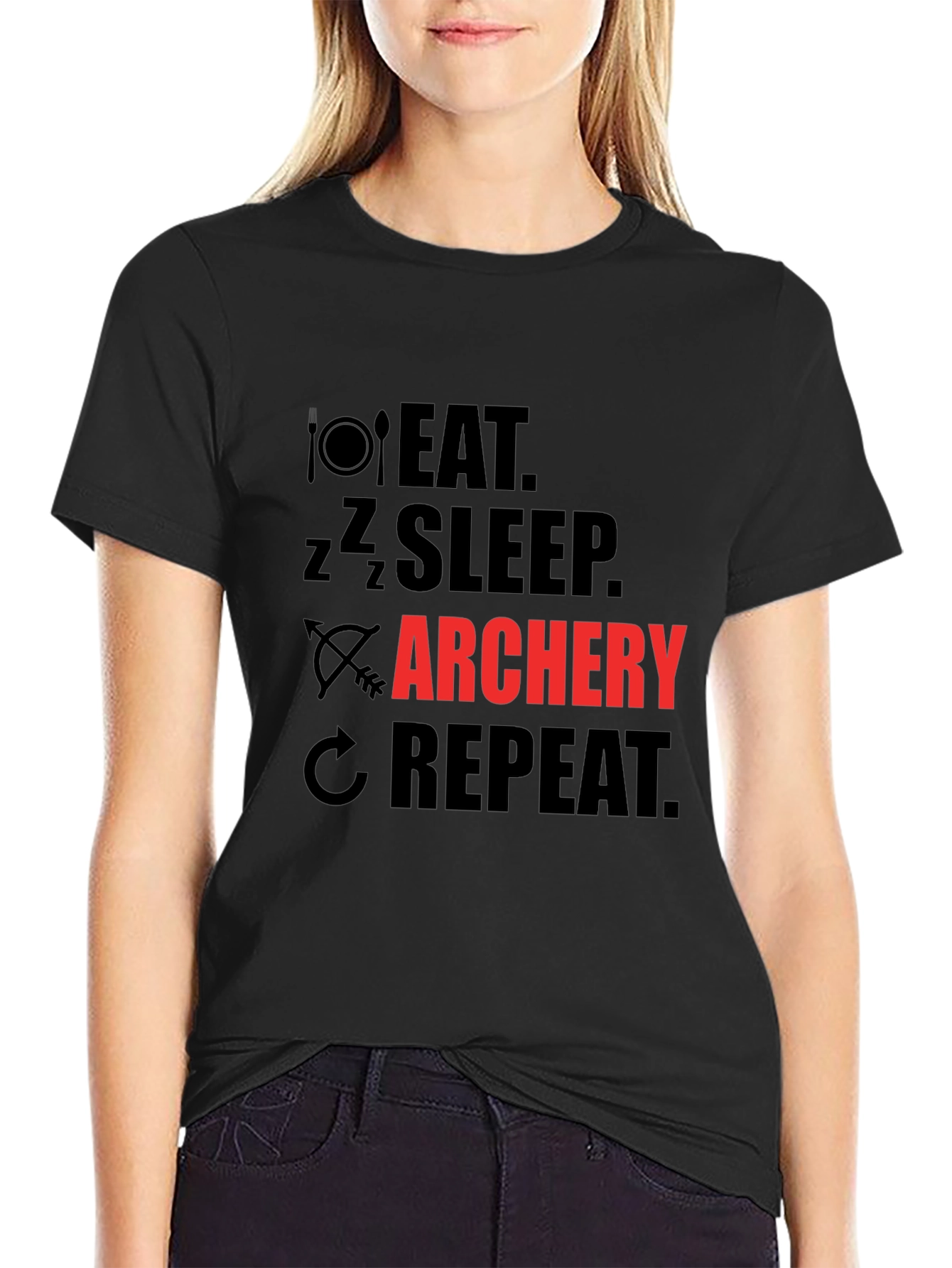 Eat Sleep Archery Repeat Graphic T-Shirt
