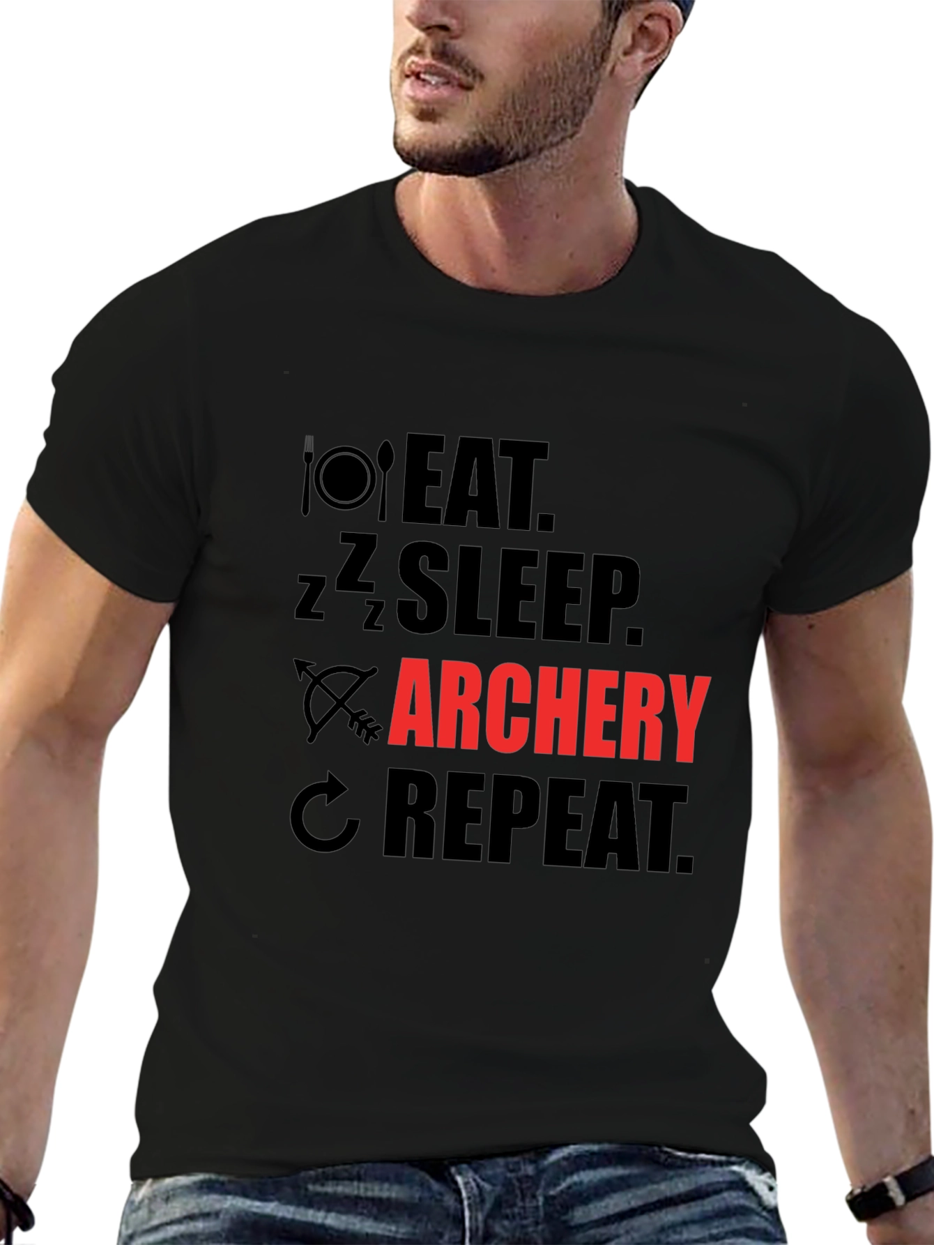 Eat Sleep Archery Repeat Graphic T-Shirt