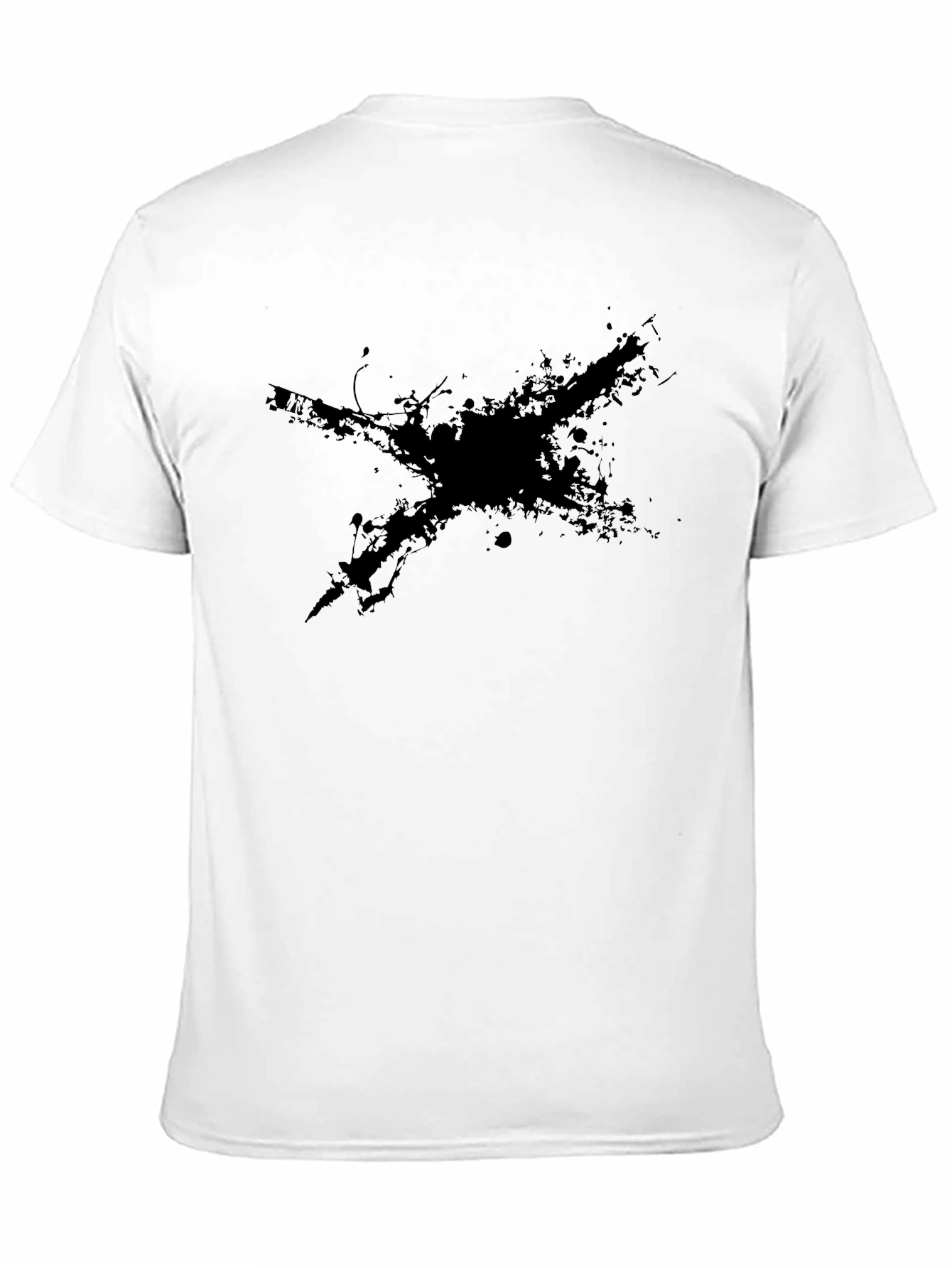 Mens Black T-Shirt with Abstract Cross Design