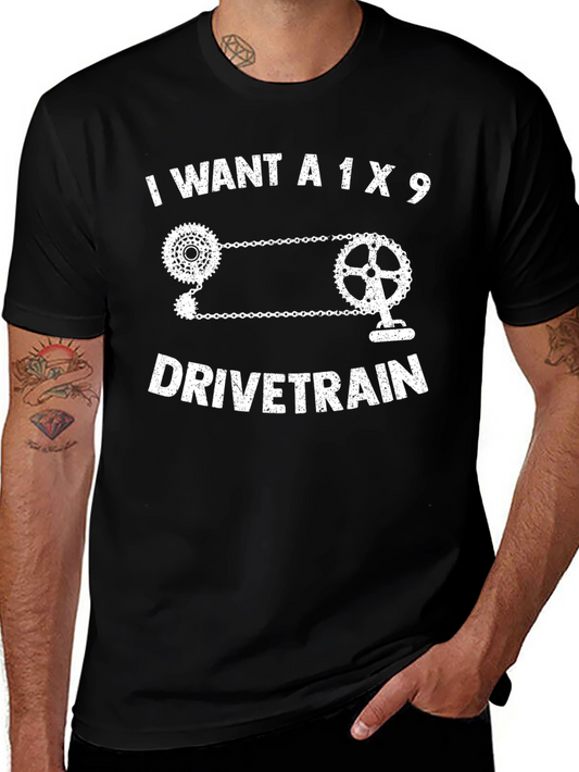 1x9 Drivetrain T-Shirt - Cycling Enthusiast Tee