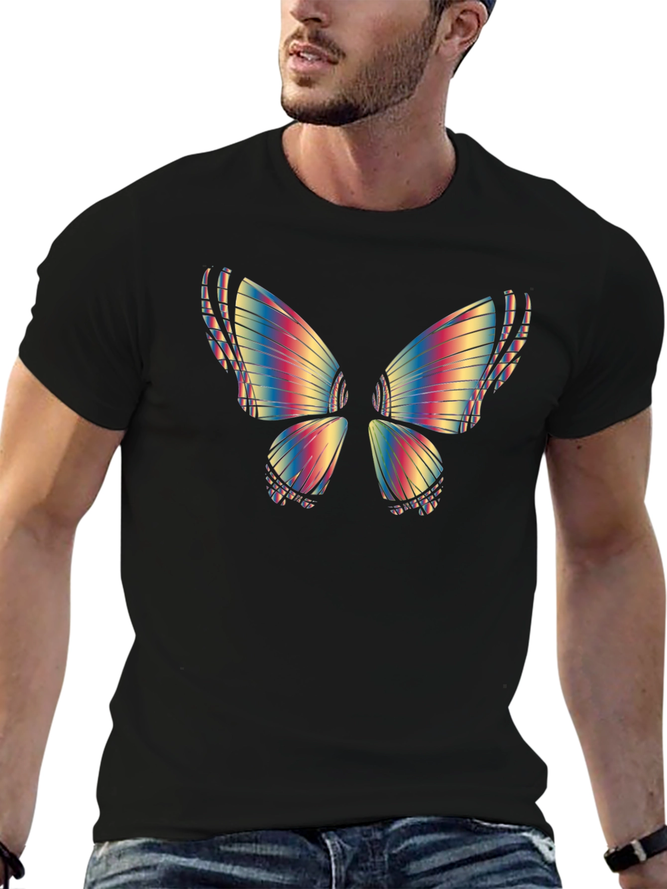 Rainbow Butterfly Graphic Tee