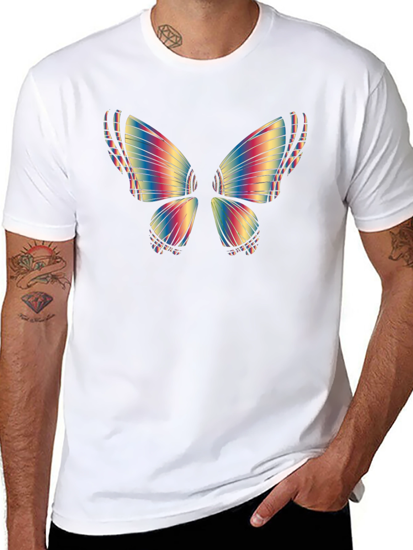 Rainbow Butterfly Graphic Tee