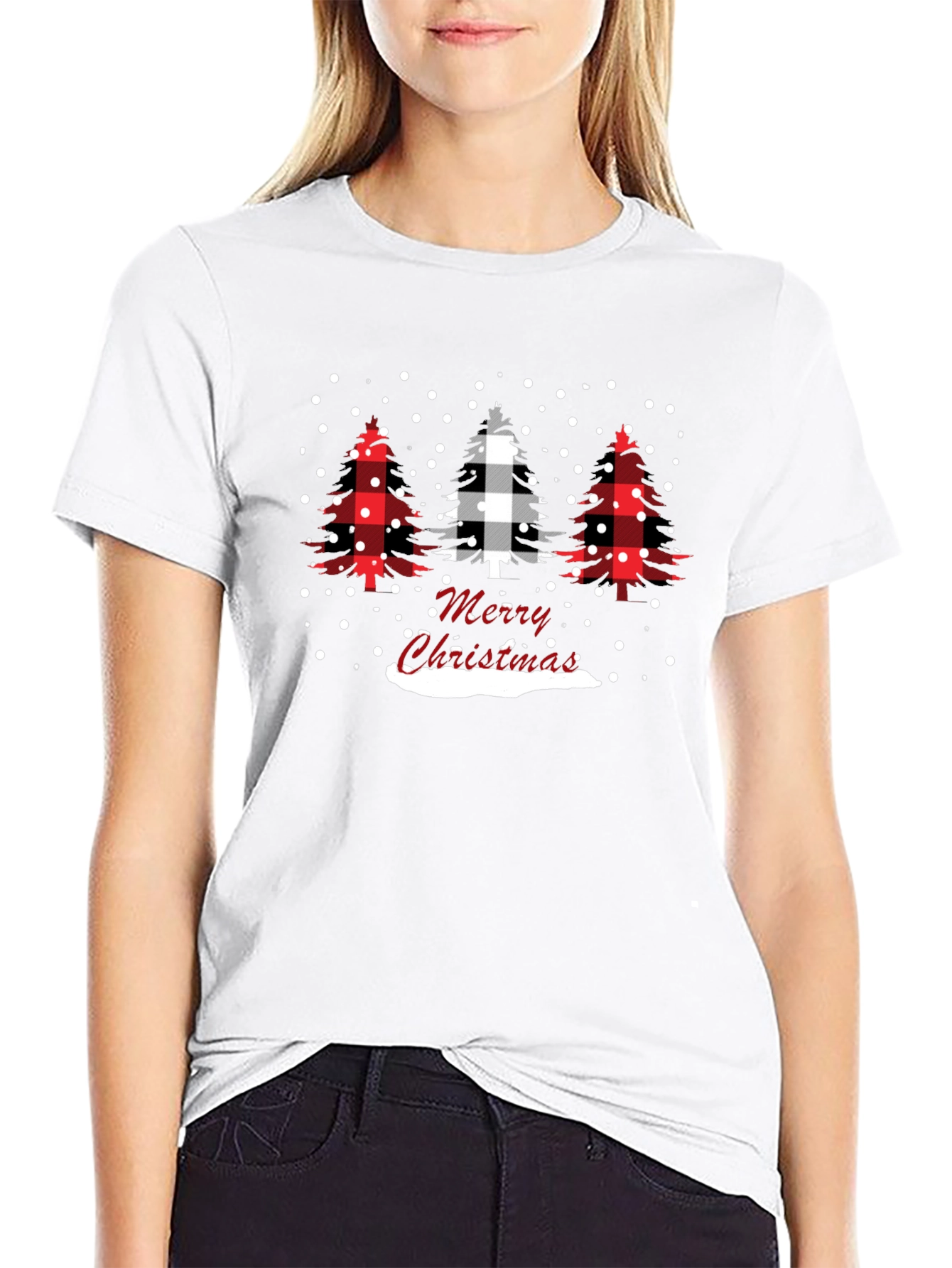 Merry Christmas Buffalo Plaid Tree T-Shirt