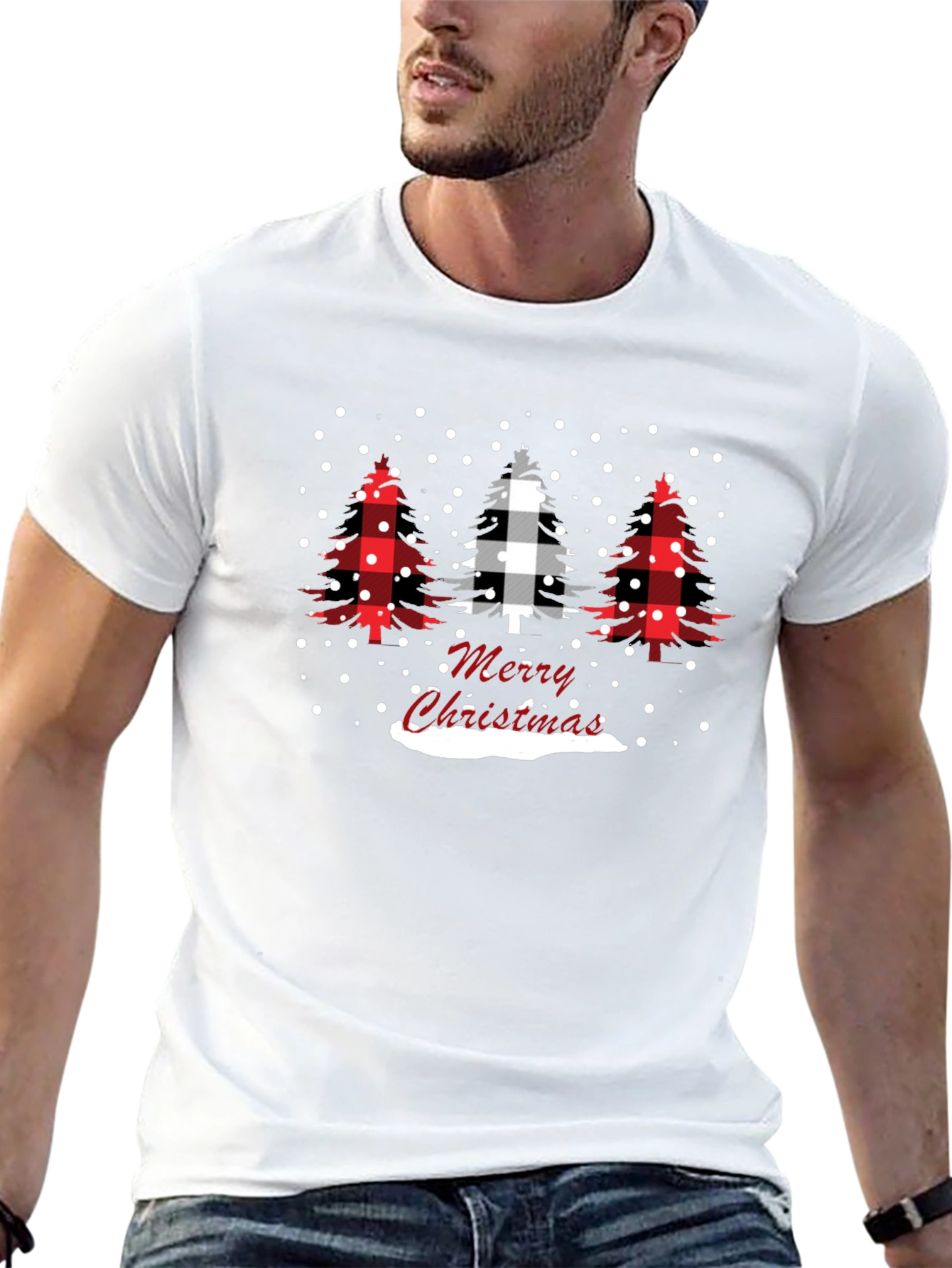 Merry Christmas Buffalo Plaid Tree T-Shirt