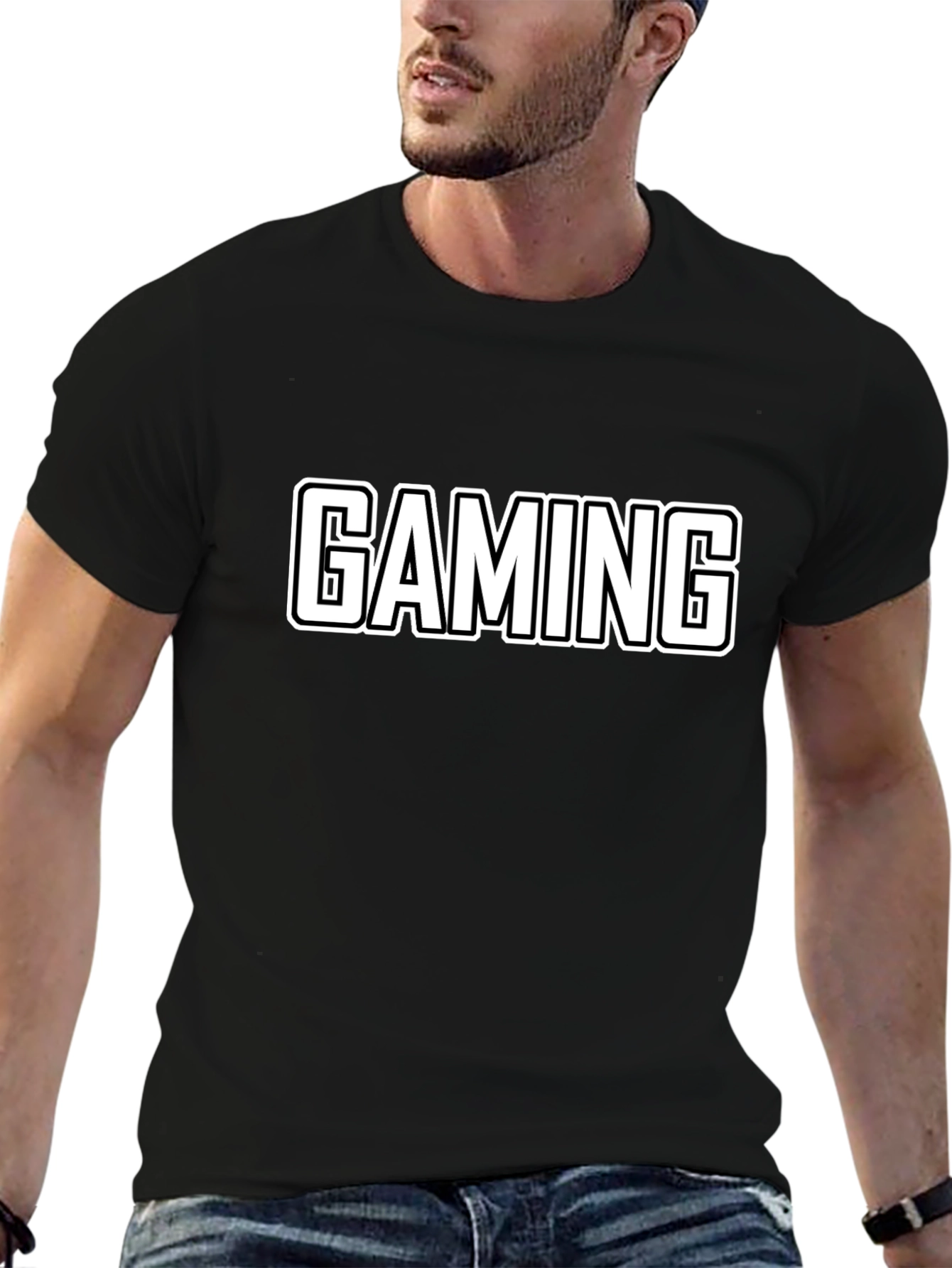 Gaming T-Shirt - Black Cotton Graphic Tee