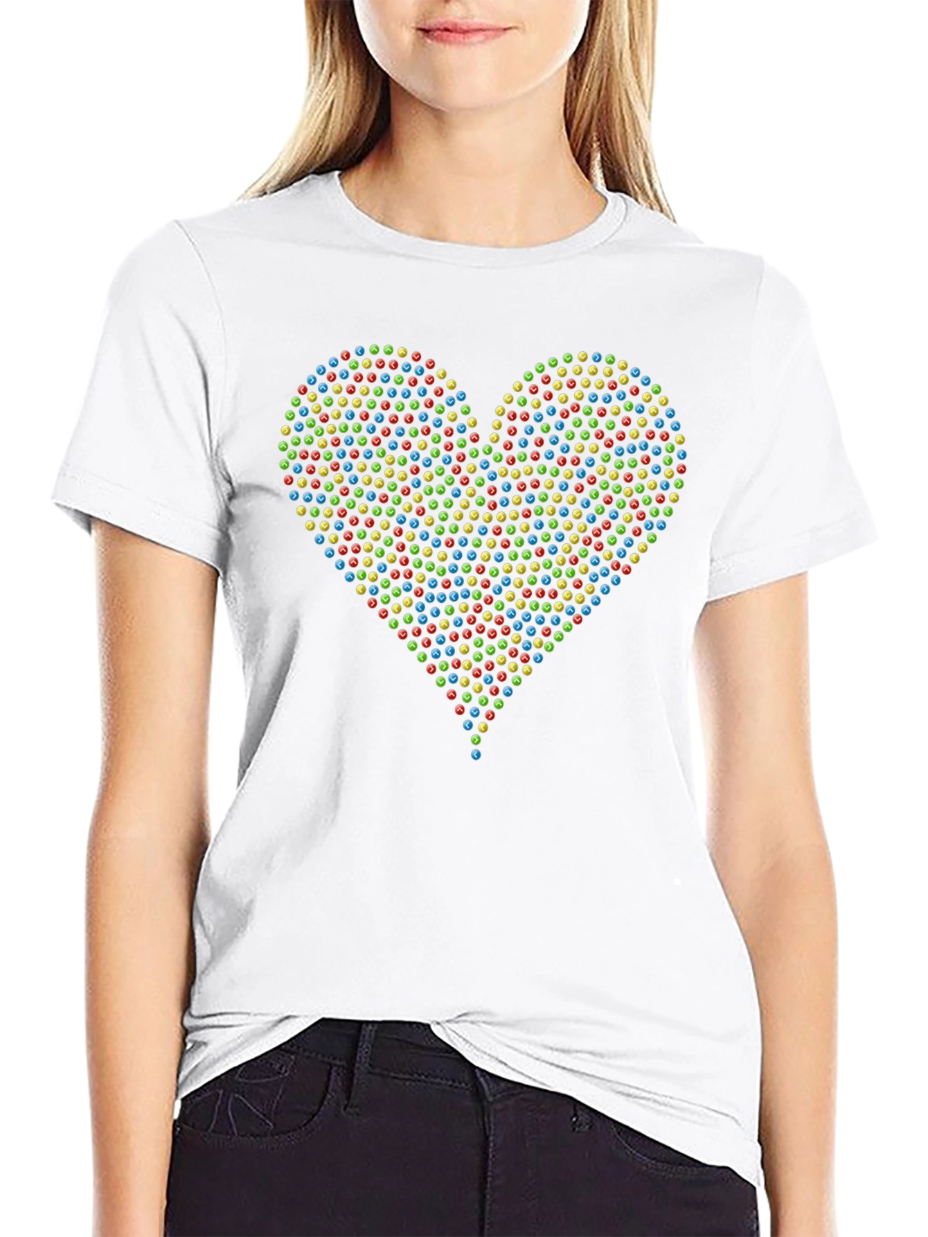 Candy Heart Tee - Sweet & Stylish Black T-Shirt